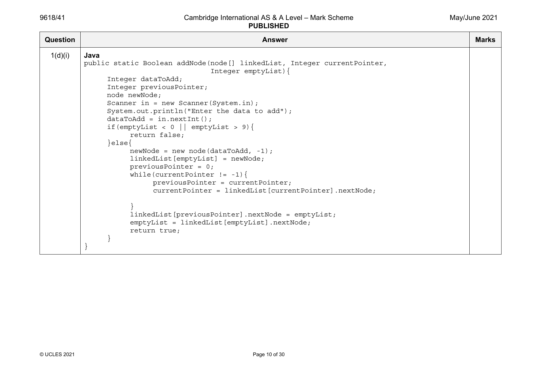 9618-2021-mj-41-q02 official mark scheme page