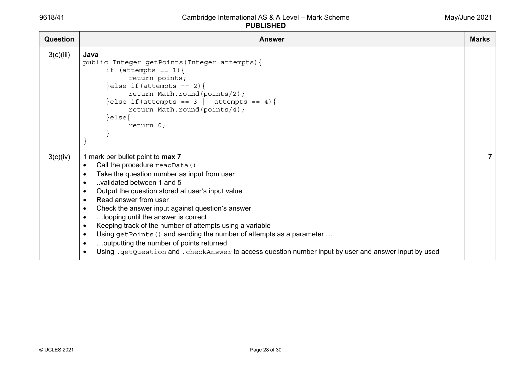 9618-2021-mj-41-q03 official mark scheme page