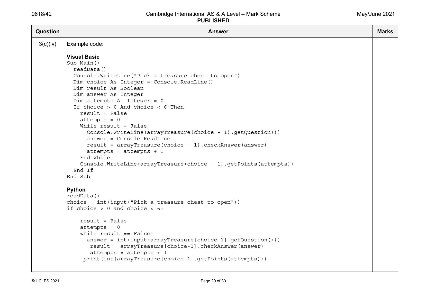 9618-2021-mj-42-q03 official mark scheme page