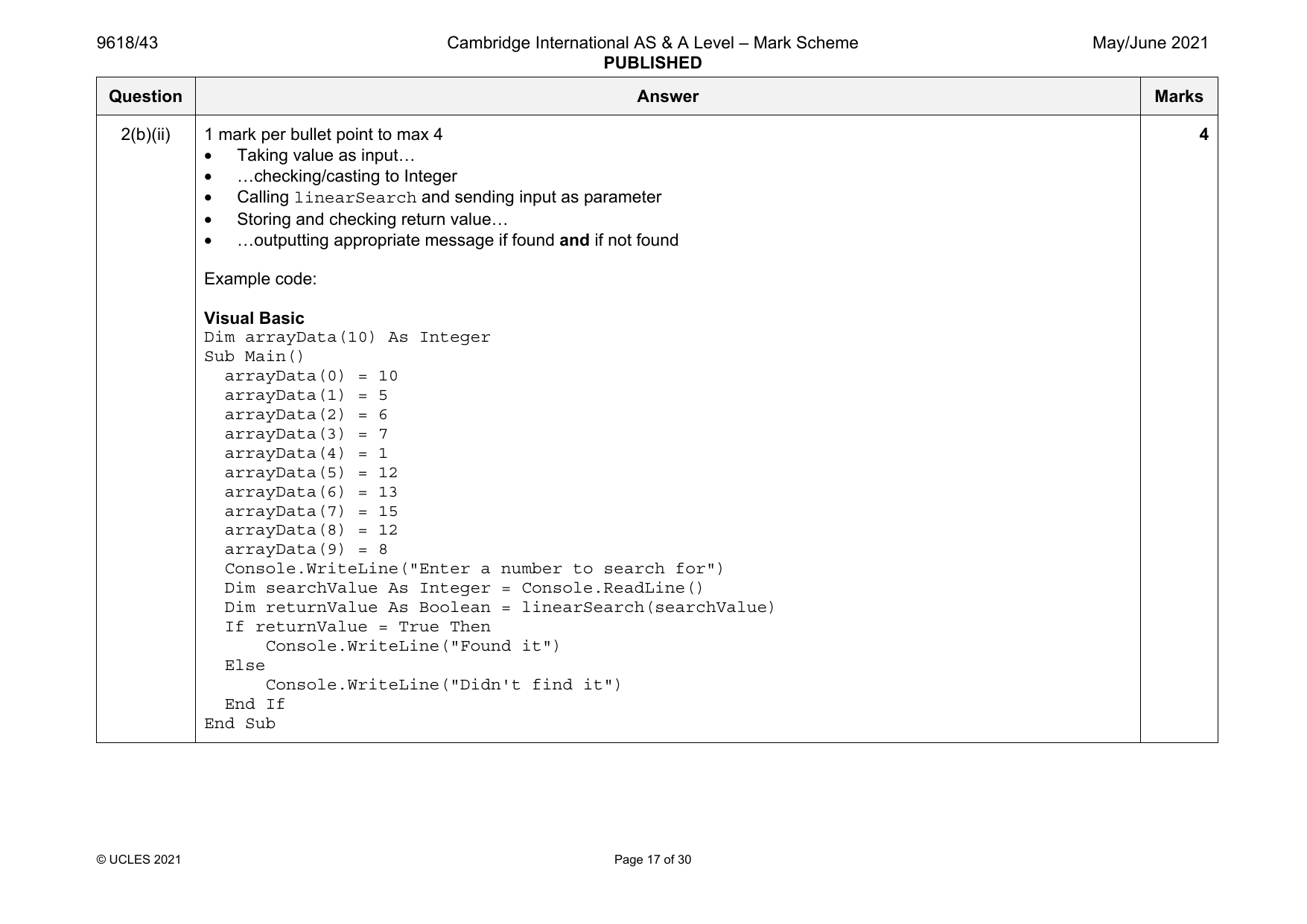 9618-2021-mj-43-q02 official mark scheme page