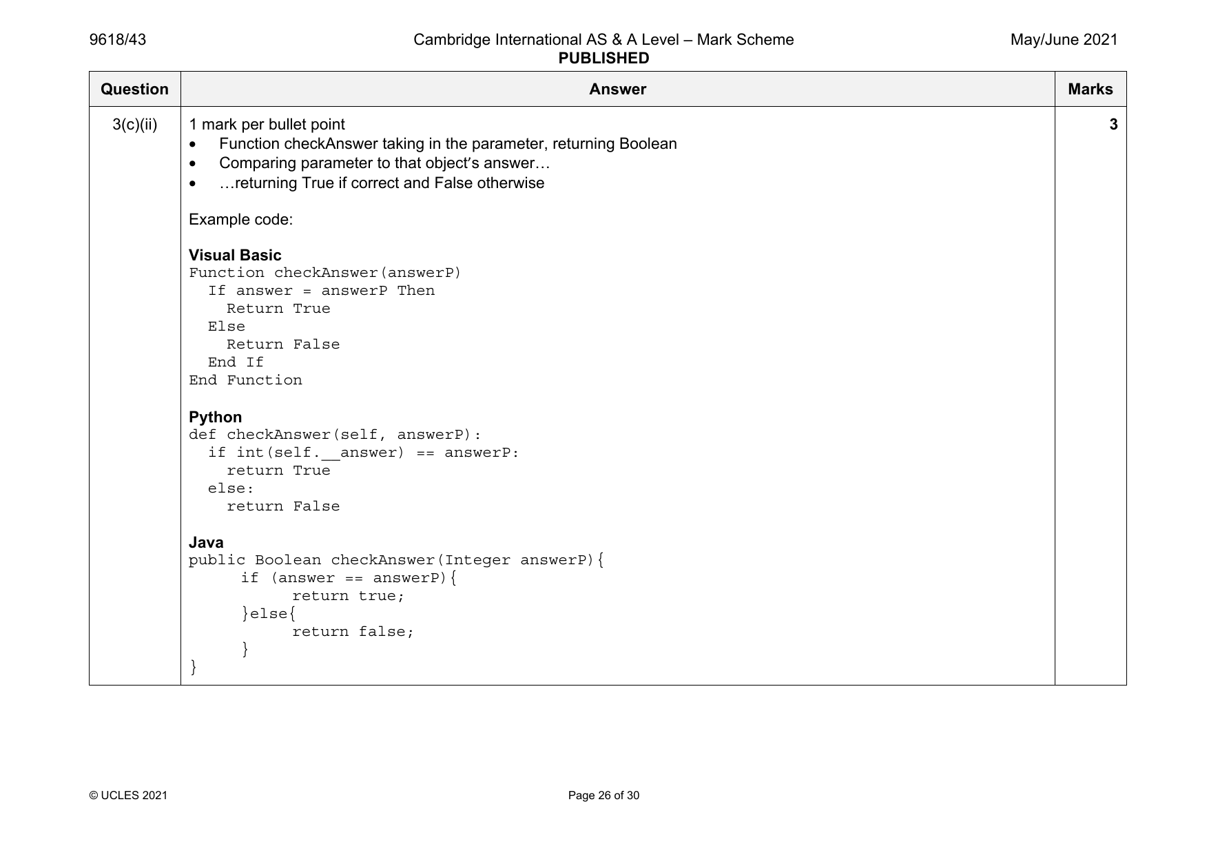 9618-2021-mj-43-q03 official mark scheme page