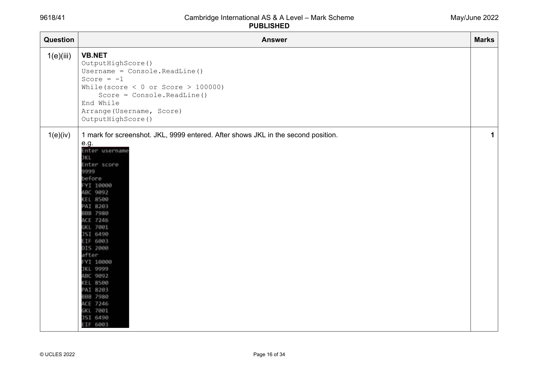 9618-2022-mj-41-q01 official mark scheme page