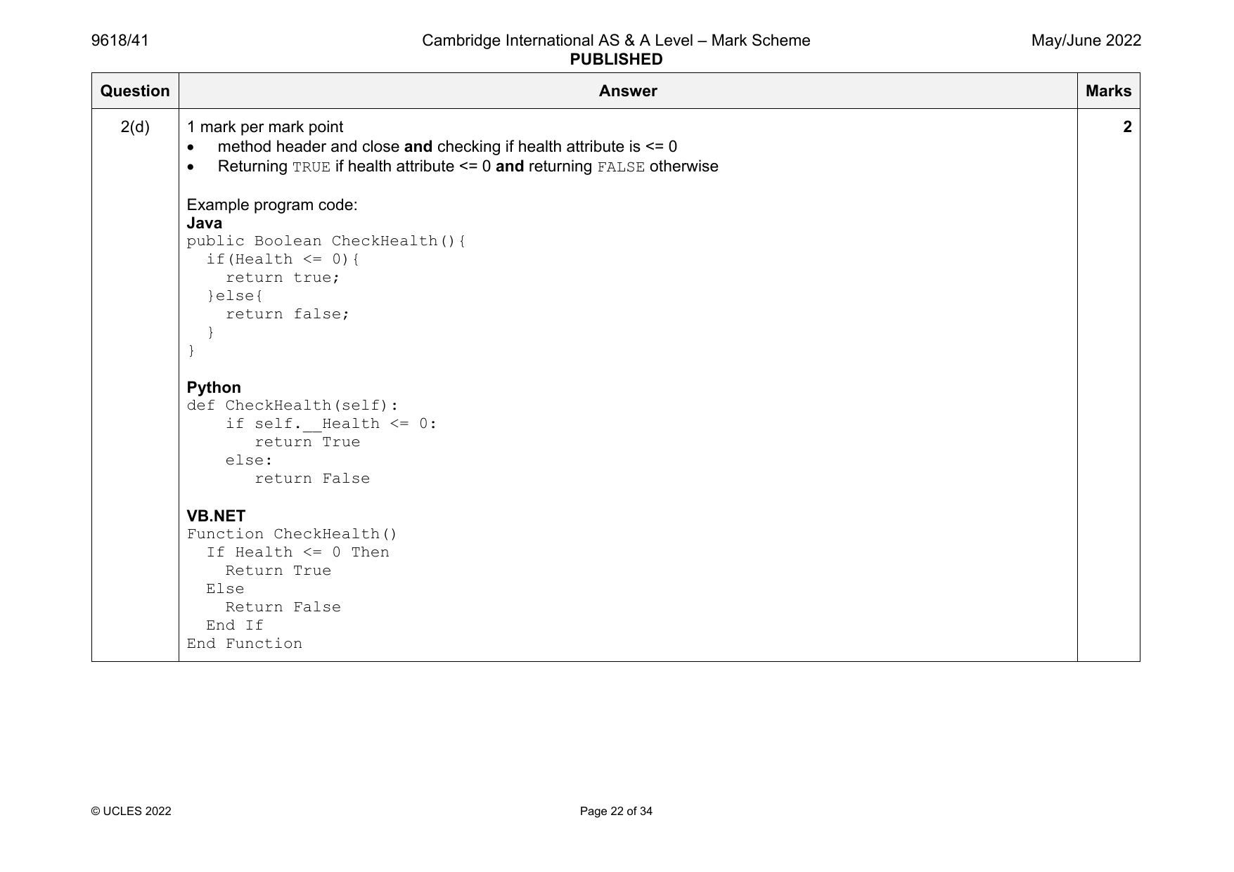 9618-2022-mj-41-q02 official mark scheme page
