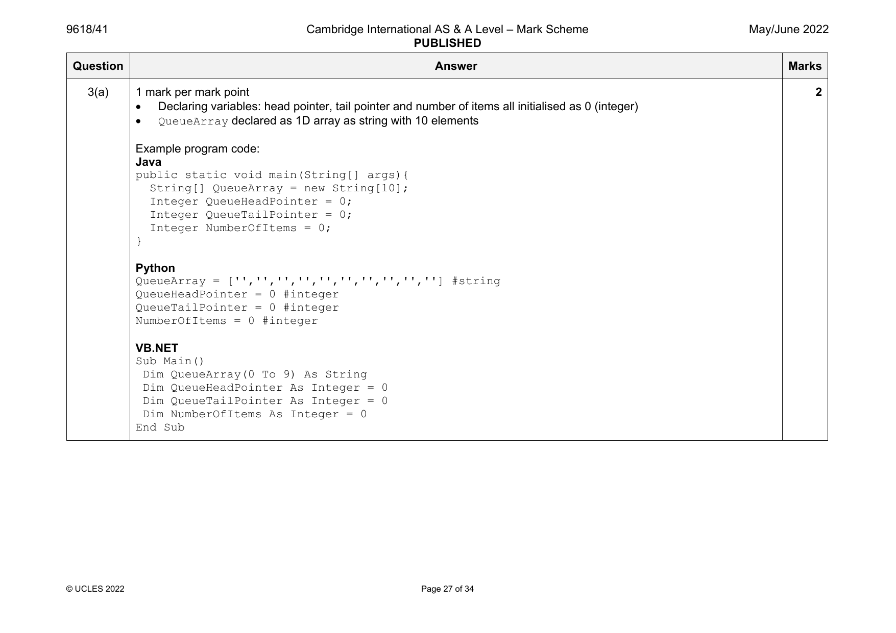 9618-2022-mj-41-q03 official mark scheme page