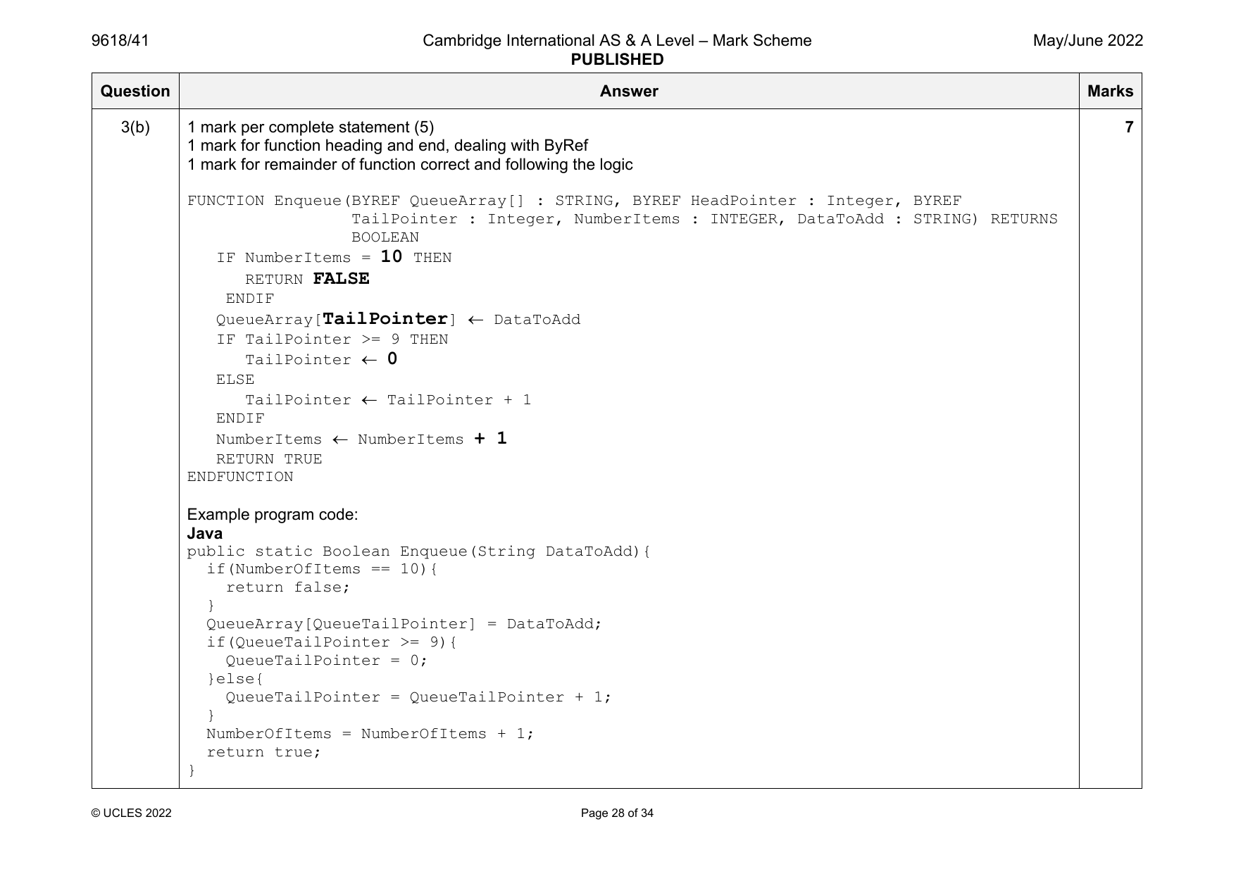 9618-2022-mj-41-q03 official mark scheme page