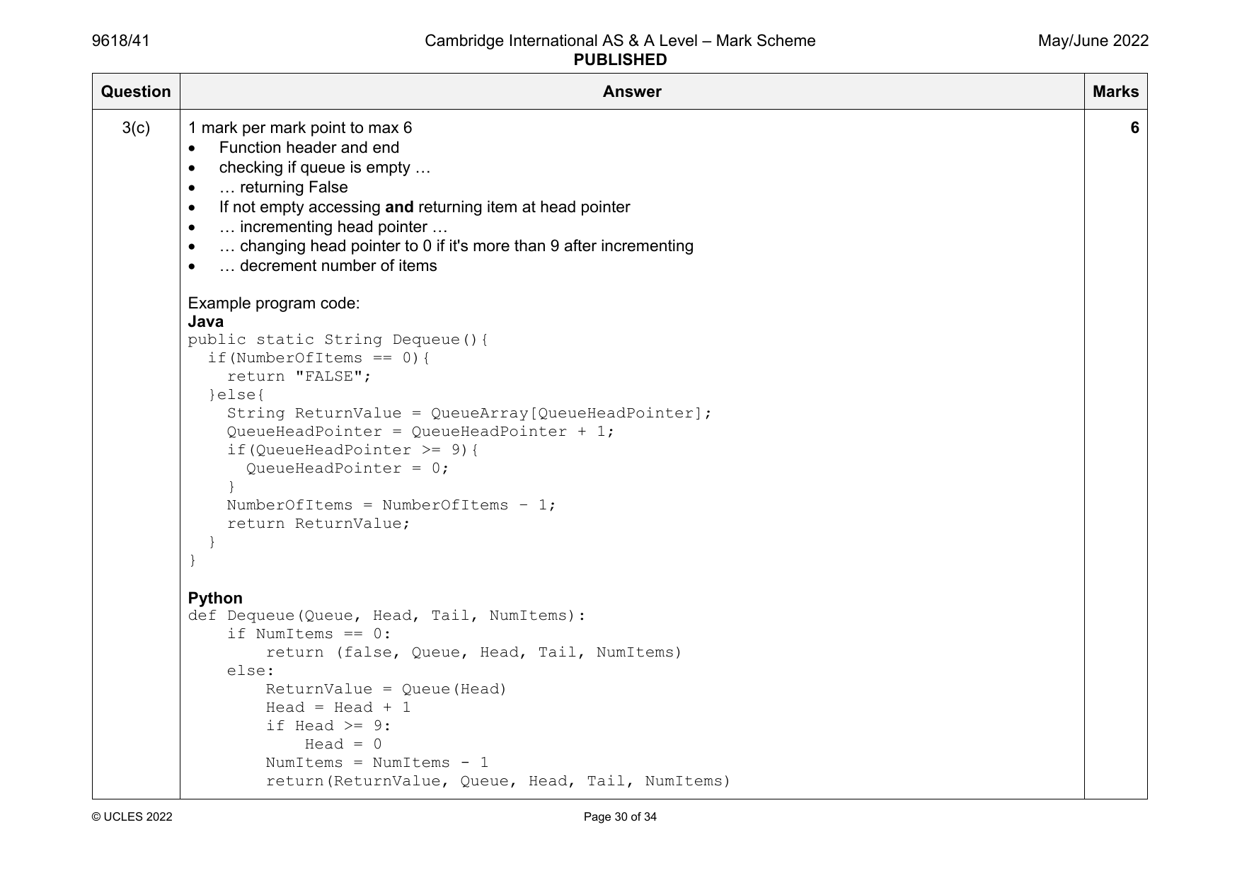 9618-2022-mj-41-q03 official mark scheme page