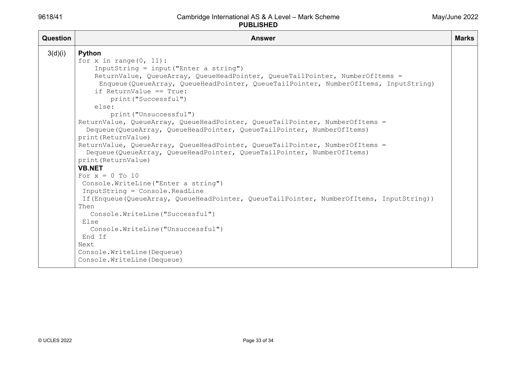 9618-2022-mj-41-q03 official mark scheme page