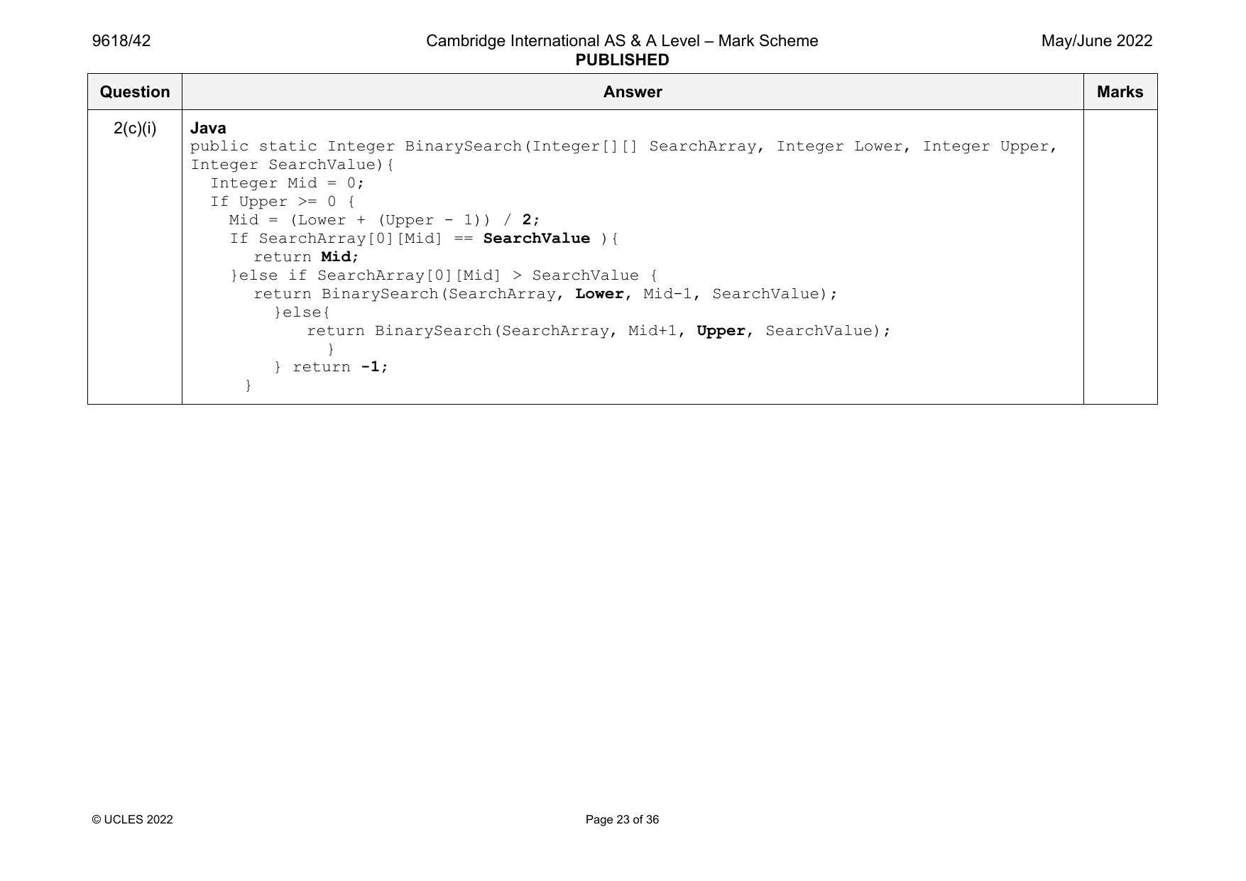 9618-2022-mj-42-q02 official mark scheme page