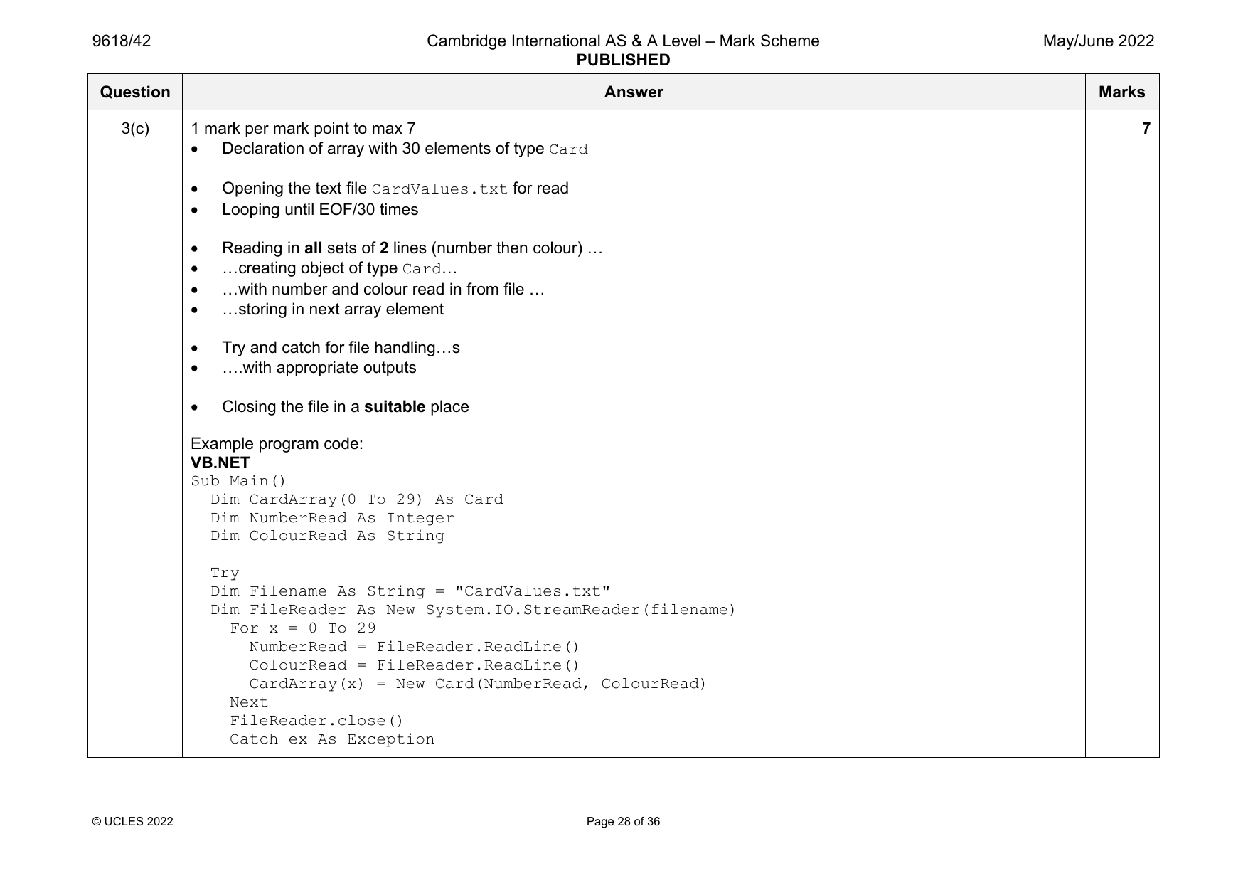9618-2022-mj-42-q03 official mark scheme page
