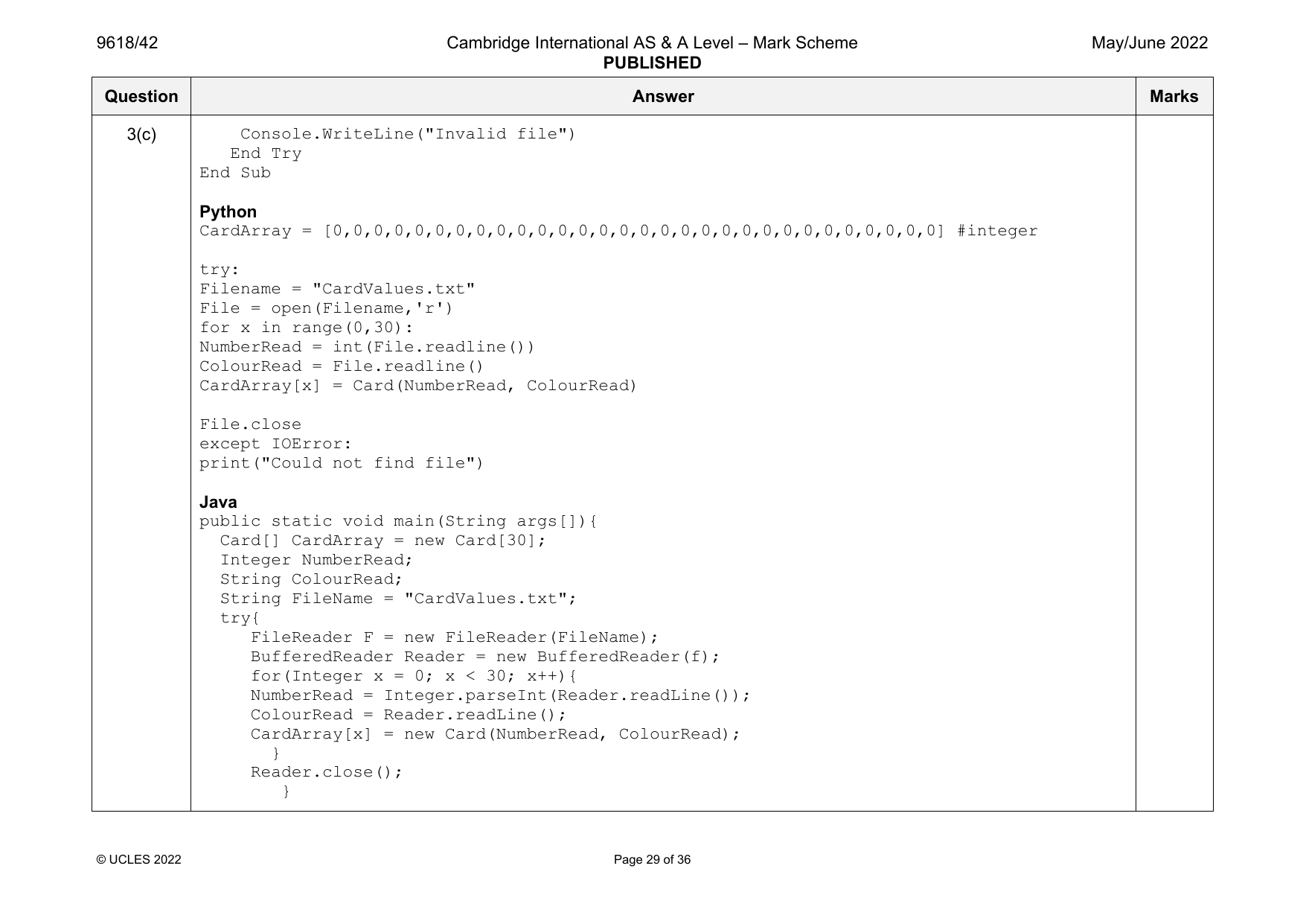 9618-2022-mj-42-q03 official mark scheme page