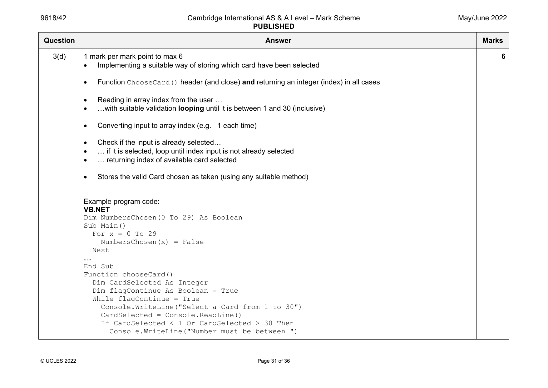 9618-2022-mj-42-q03 official mark scheme page