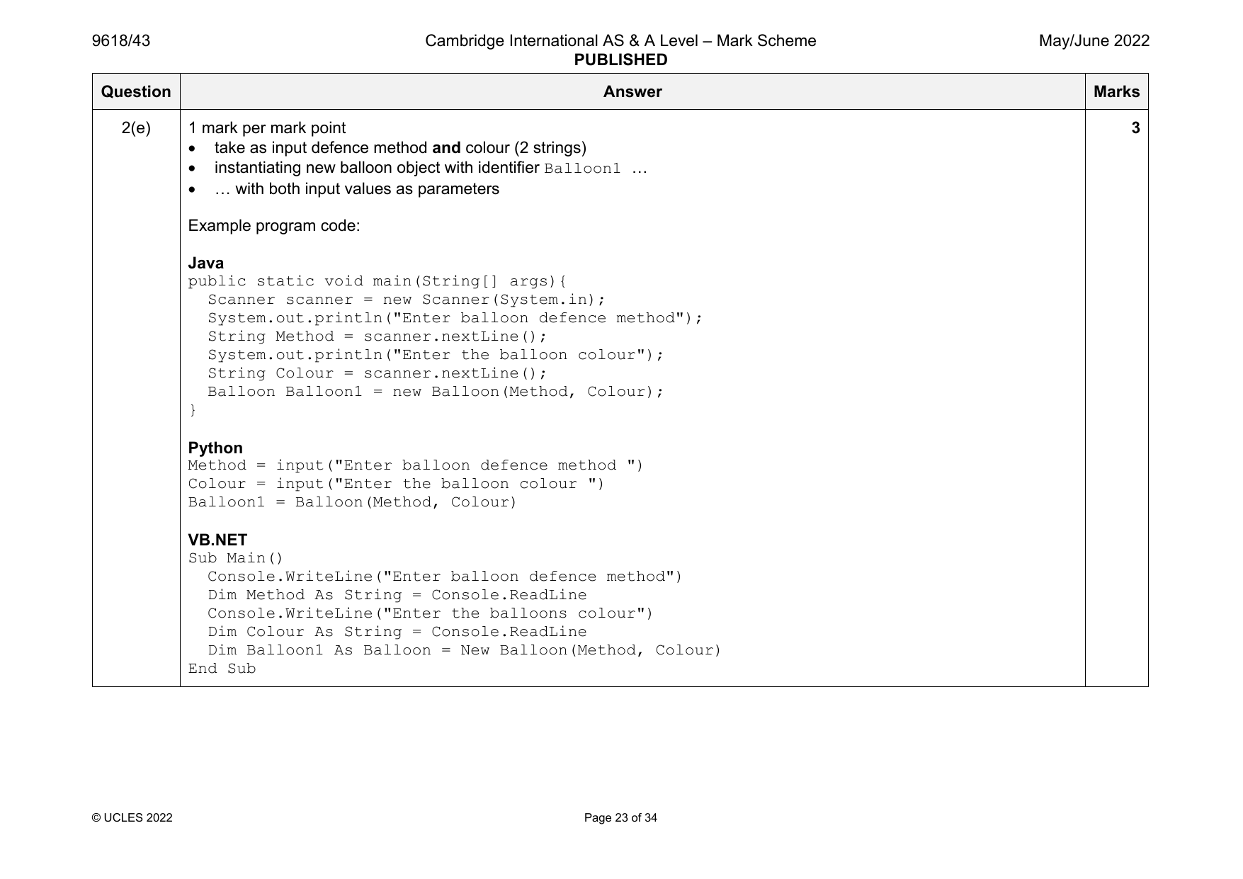 9618-2022-mj-43-q02 official mark scheme page