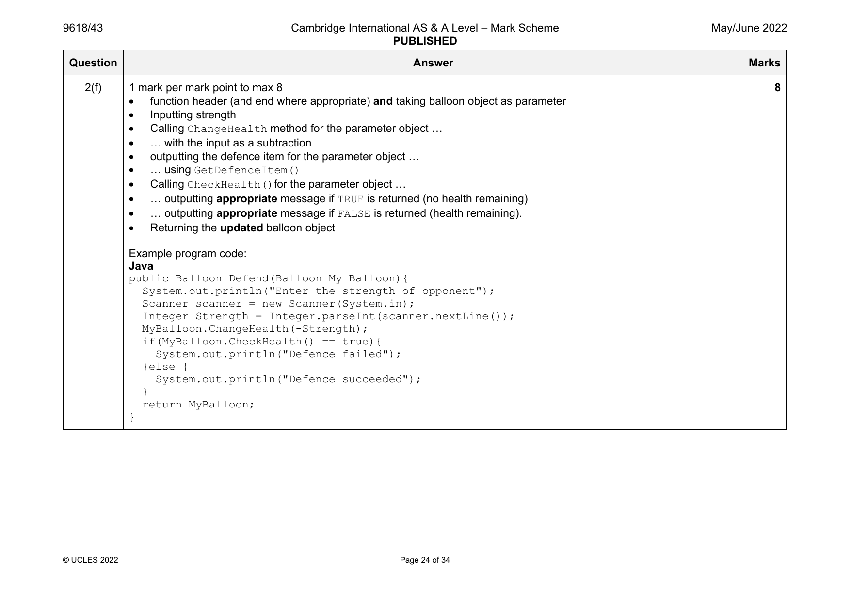 9618-2022-mj-43-q02 official mark scheme page