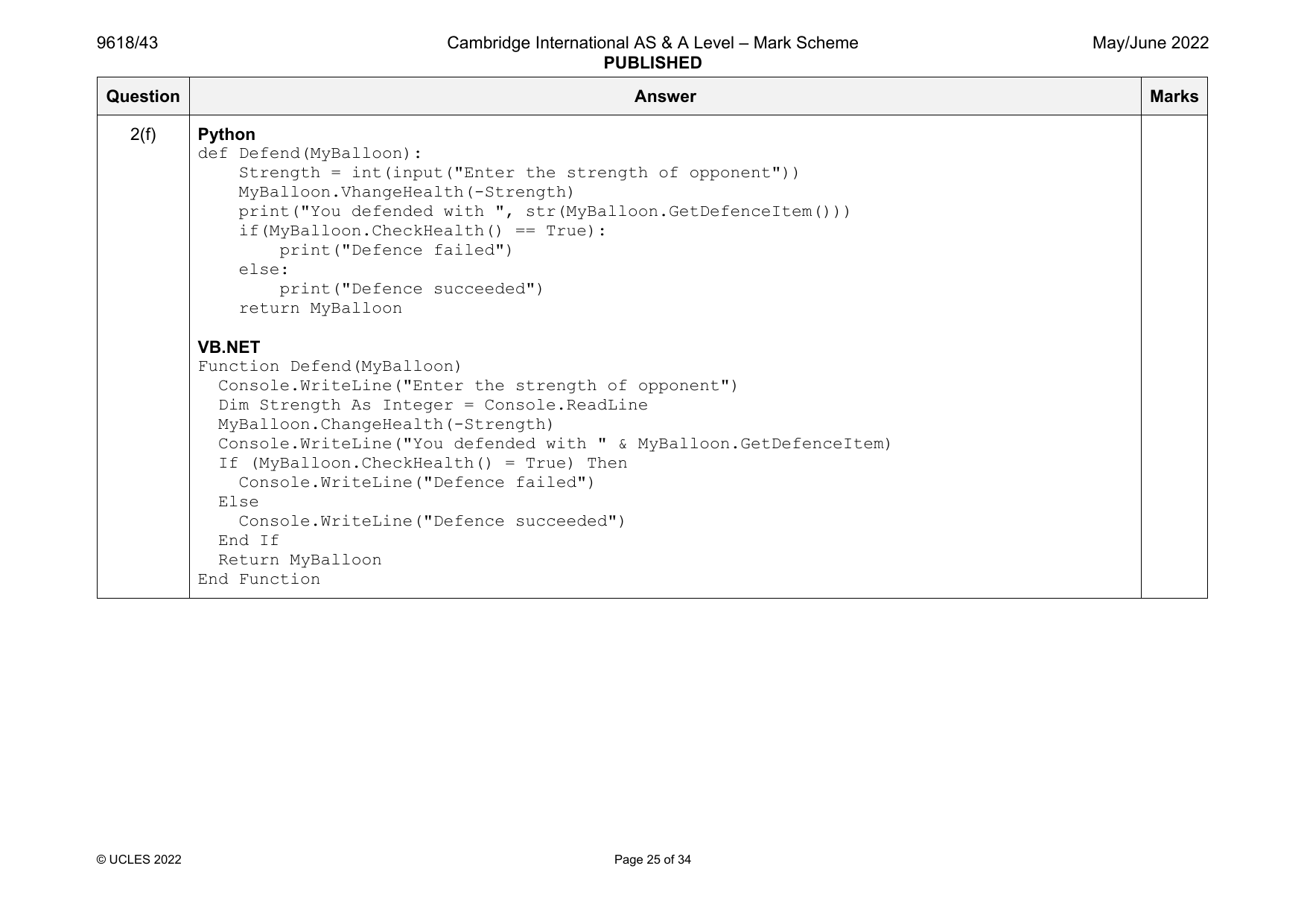 9618-2022-mj-43-q02 official mark scheme page