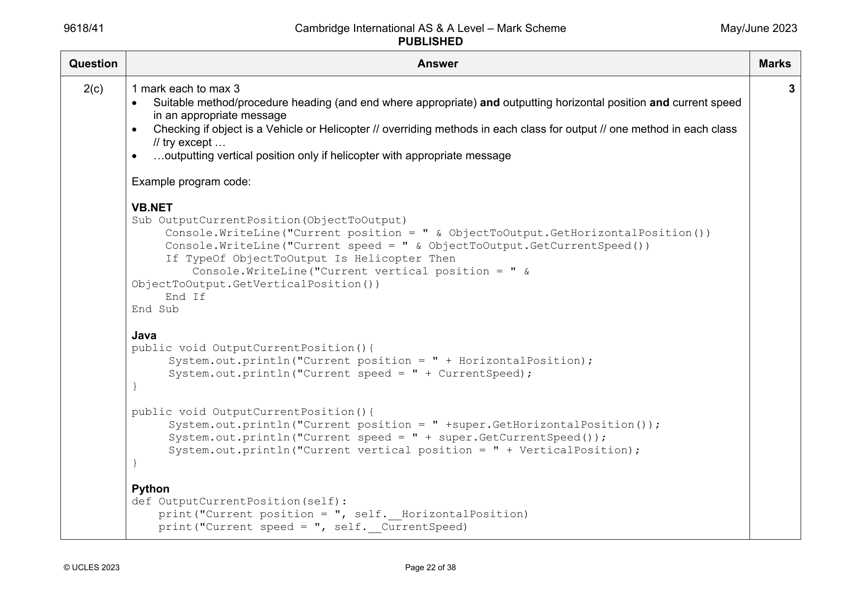 9618-2023-mj-41-q02 official mark scheme page