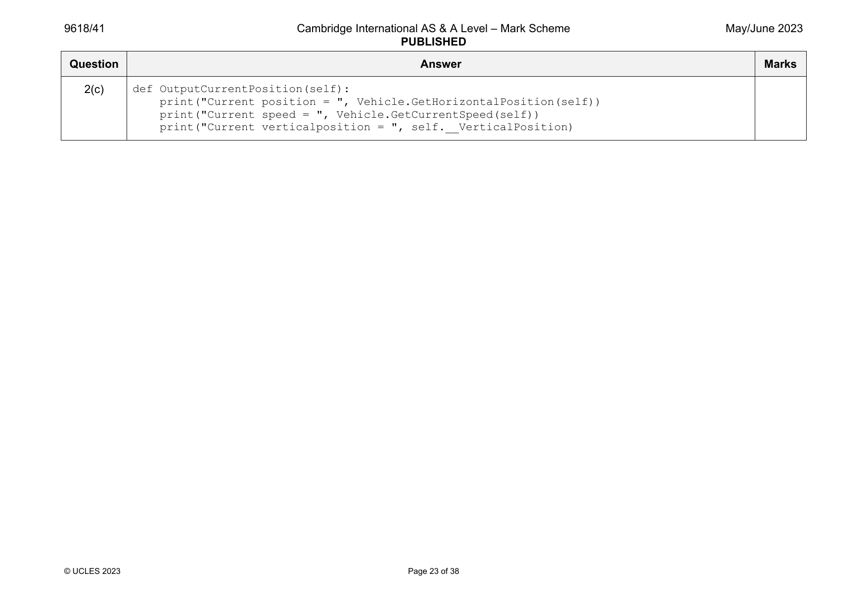 9618-2023-mj-41-q02 official mark scheme page