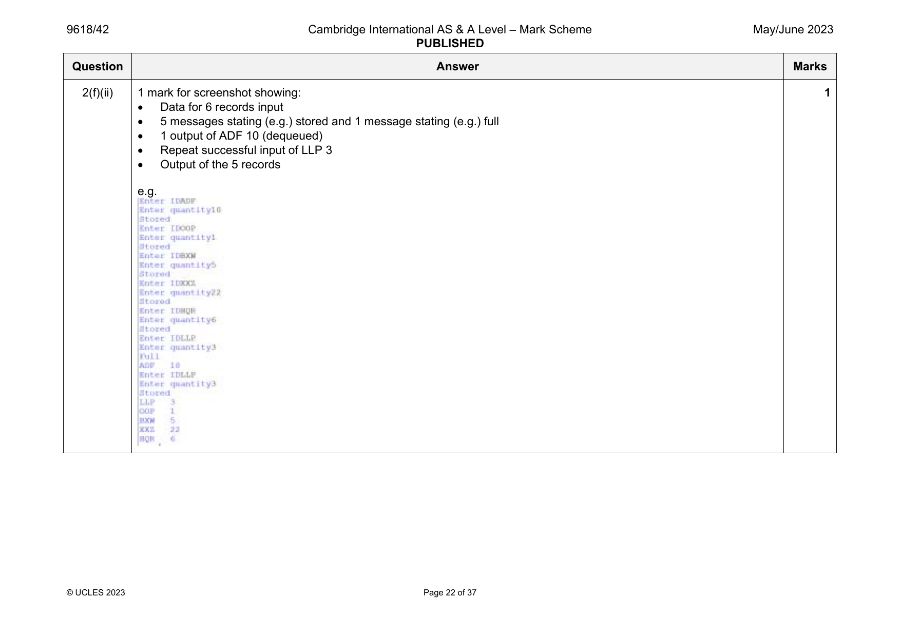 9618-2023-mj-42-q02 official mark scheme page