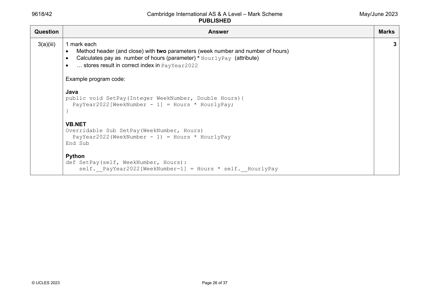 9618-2023-mj-42-q03 official mark scheme page