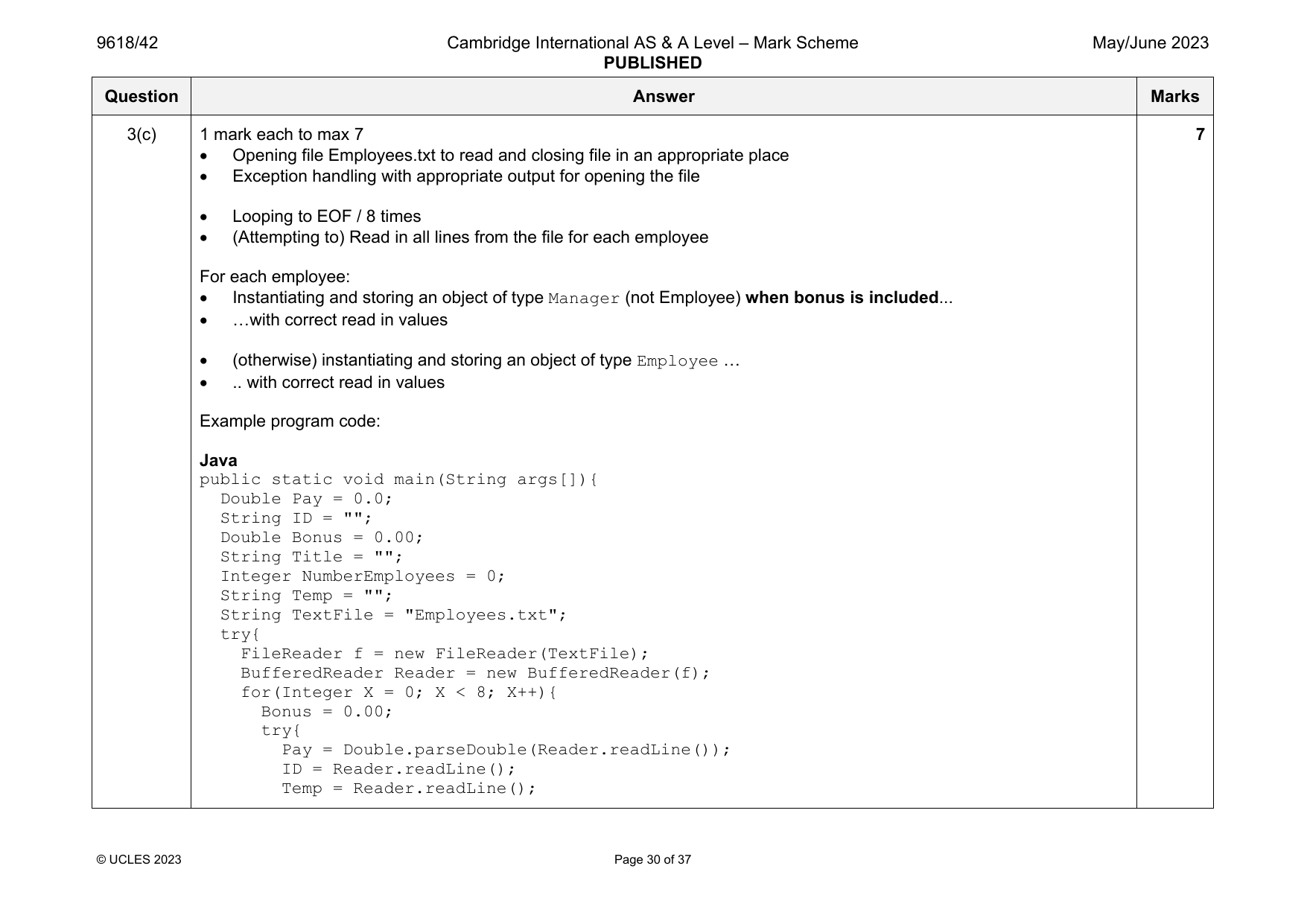 9618-2023-mj-42-q03 official mark scheme page