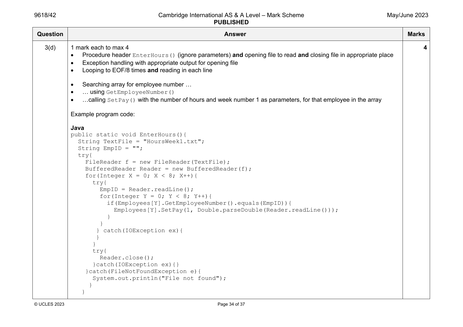 9618-2023-mj-42-q03 official mark scheme page