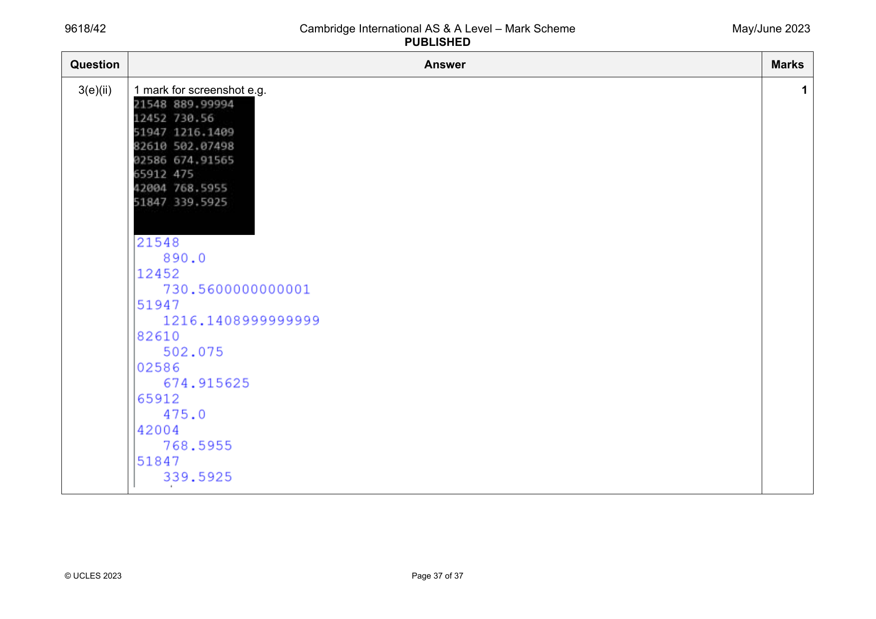 9618-2023-mj-42-q03 official mark scheme page