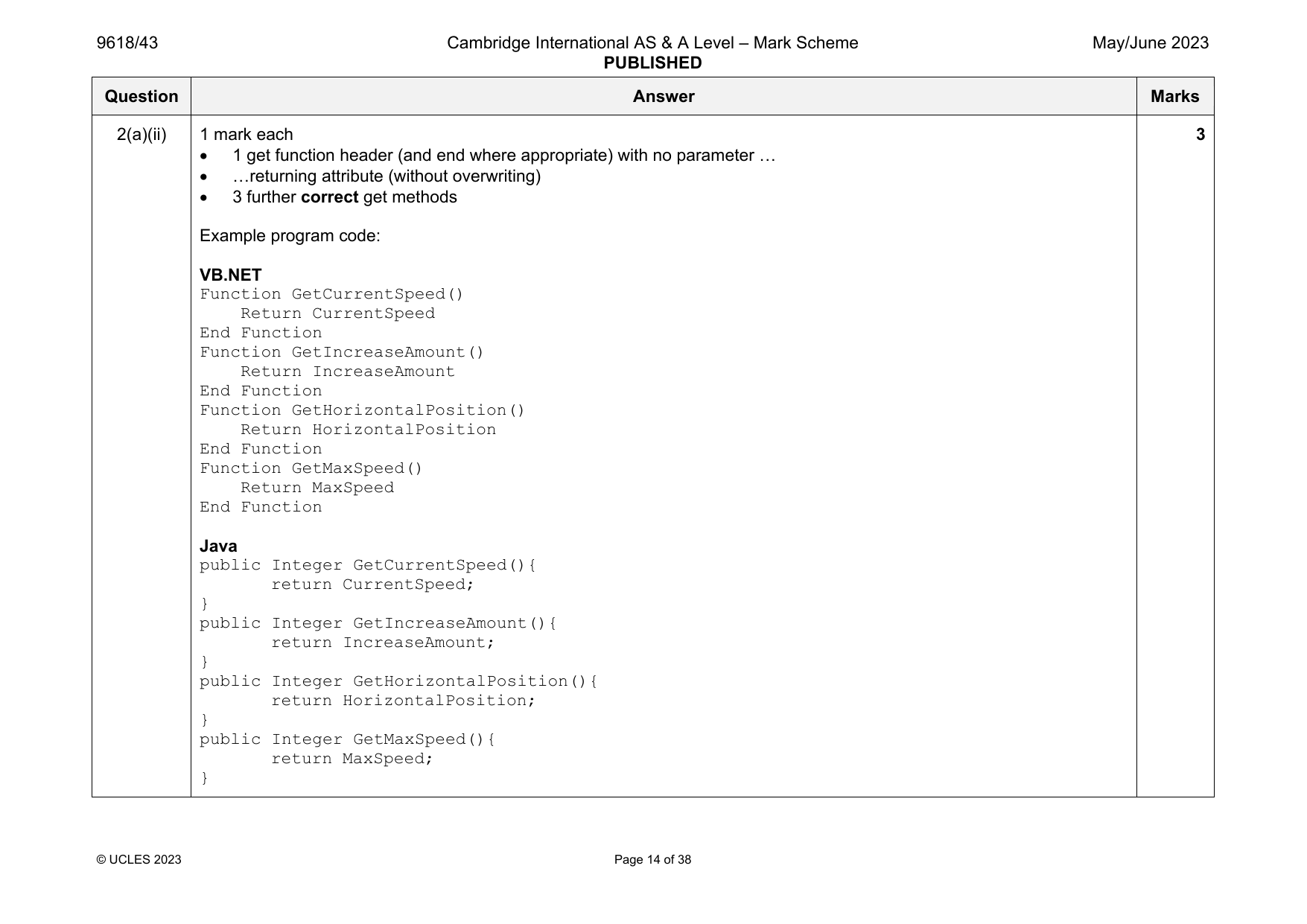 9618-2023-mj-43-q02 official mark scheme page