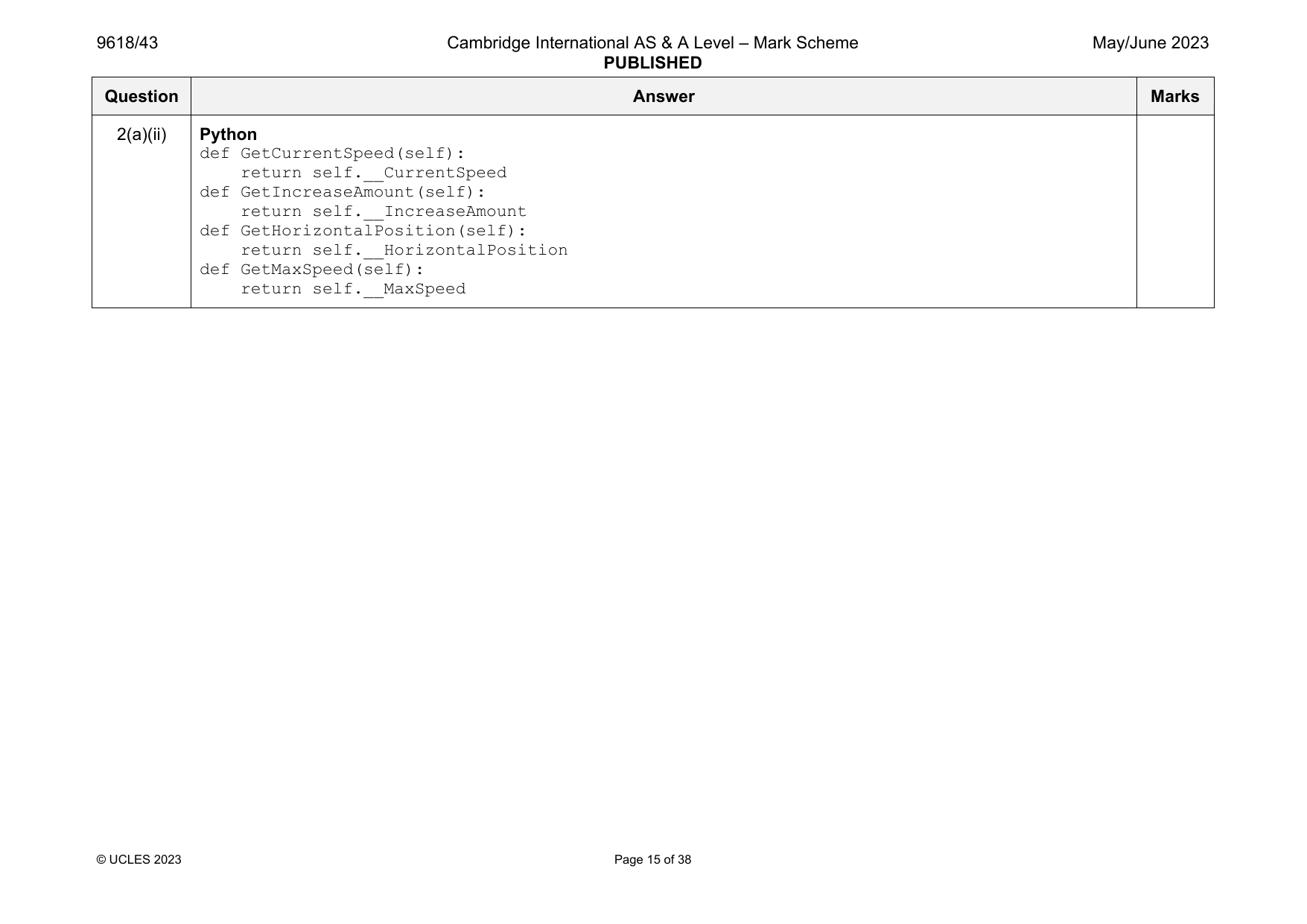 9618-2023-mj-43-q02 official mark scheme page