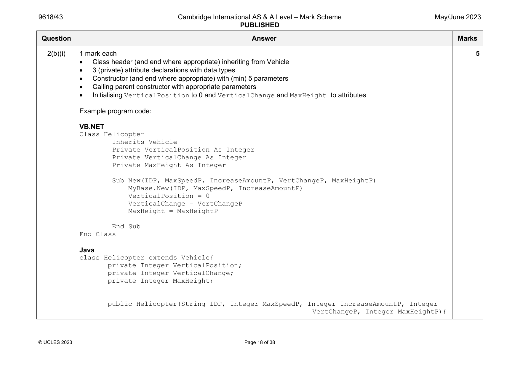 9618-2023-mj-43-q02 official mark scheme page