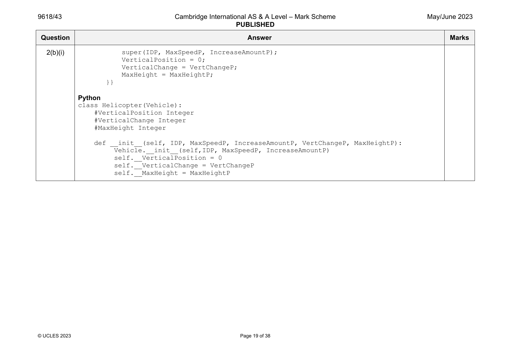 9618-2023-mj-43-q02 official mark scheme page