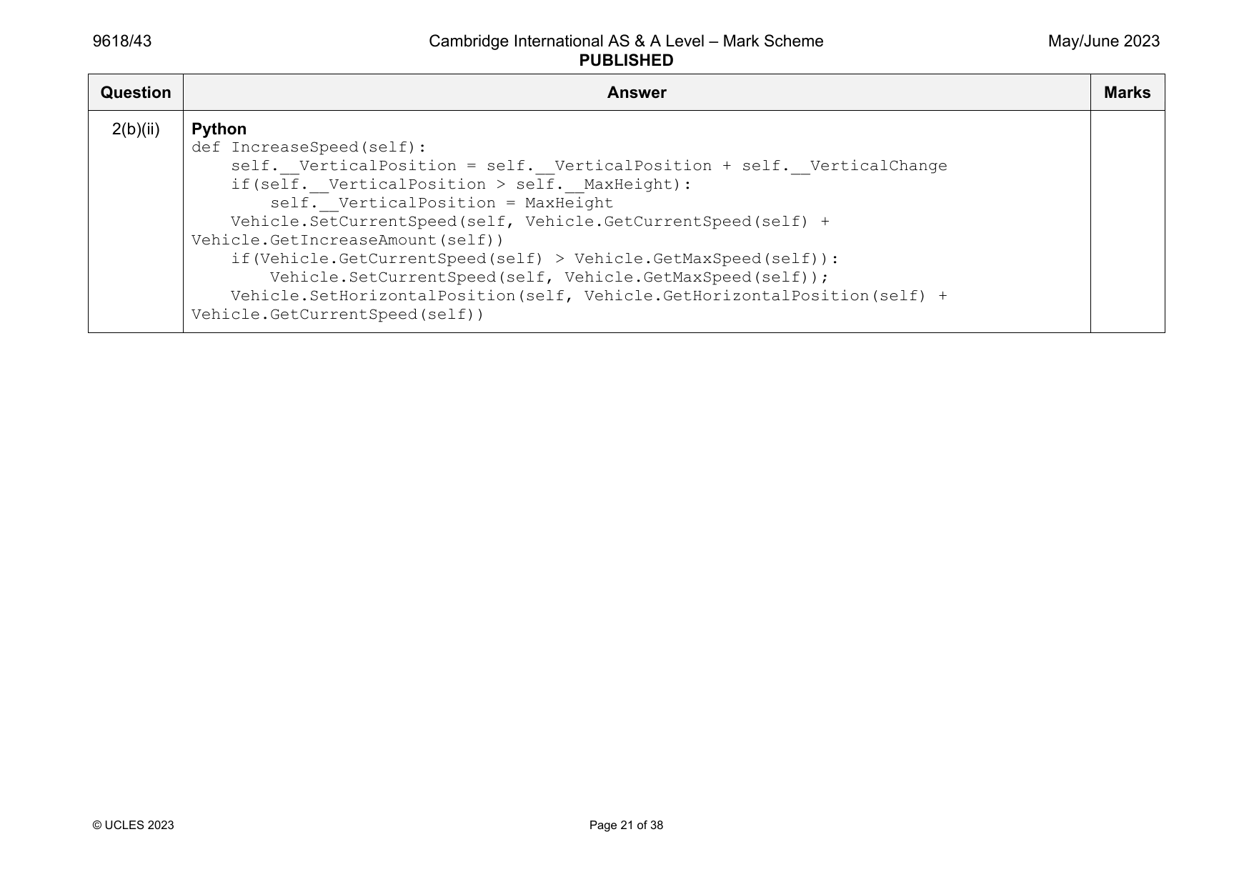 9618-2023-mj-43-q02 official mark scheme page