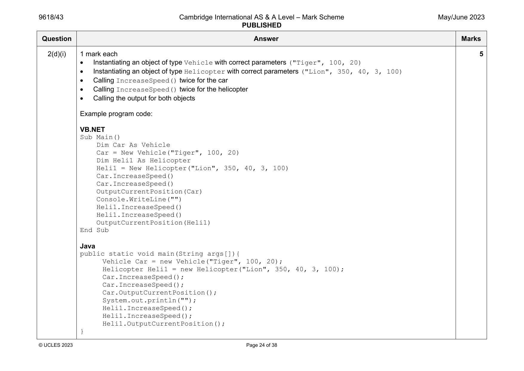 9618-2023-mj-43-q02 official mark scheme page