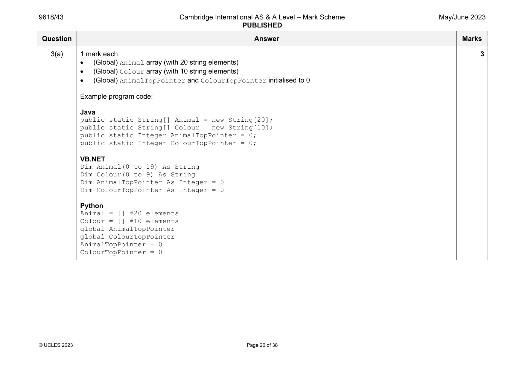9618-2023-mj-43-q03 official mark scheme page