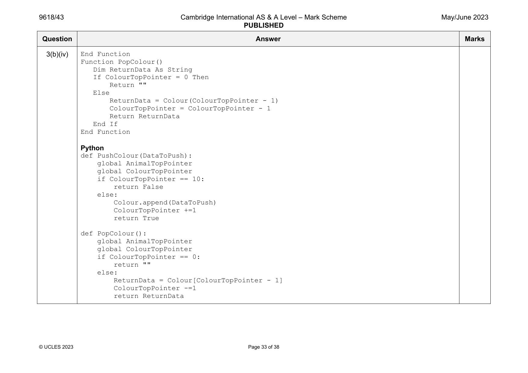 9618-2023-mj-43-q03 official mark scheme page