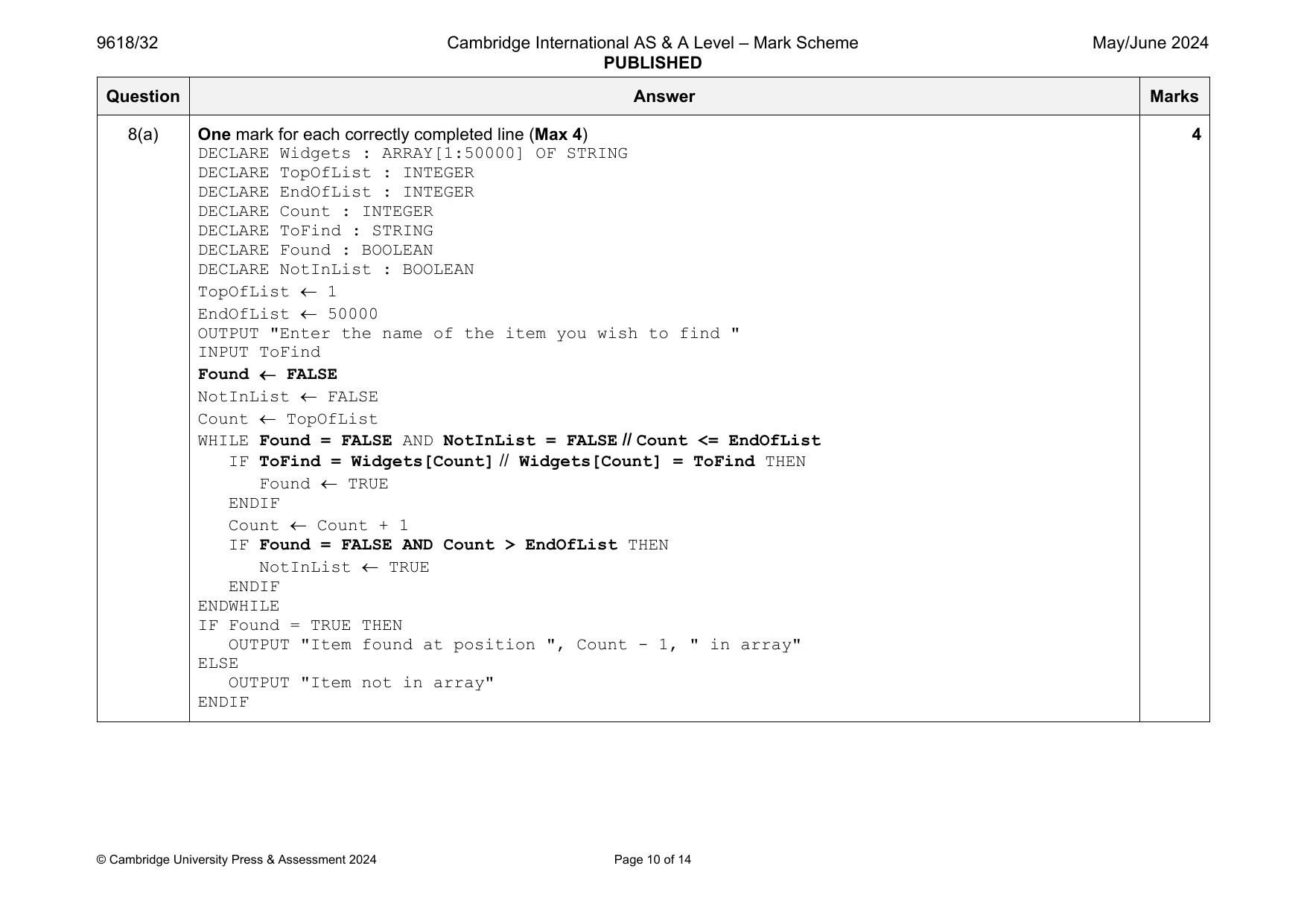 9618-2024-mj-32-q08 official mark scheme page