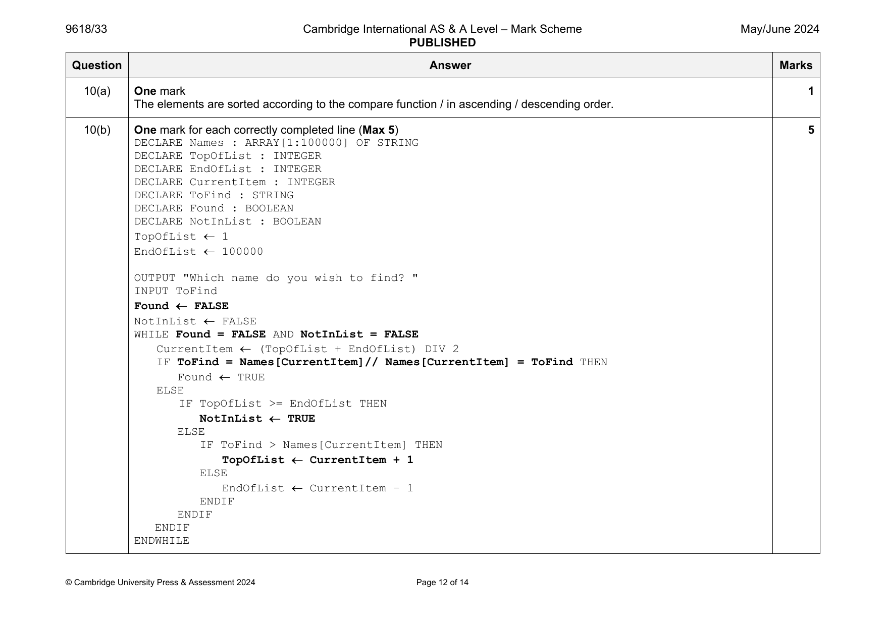 9618-2024-mj-33-q10 official mark scheme page