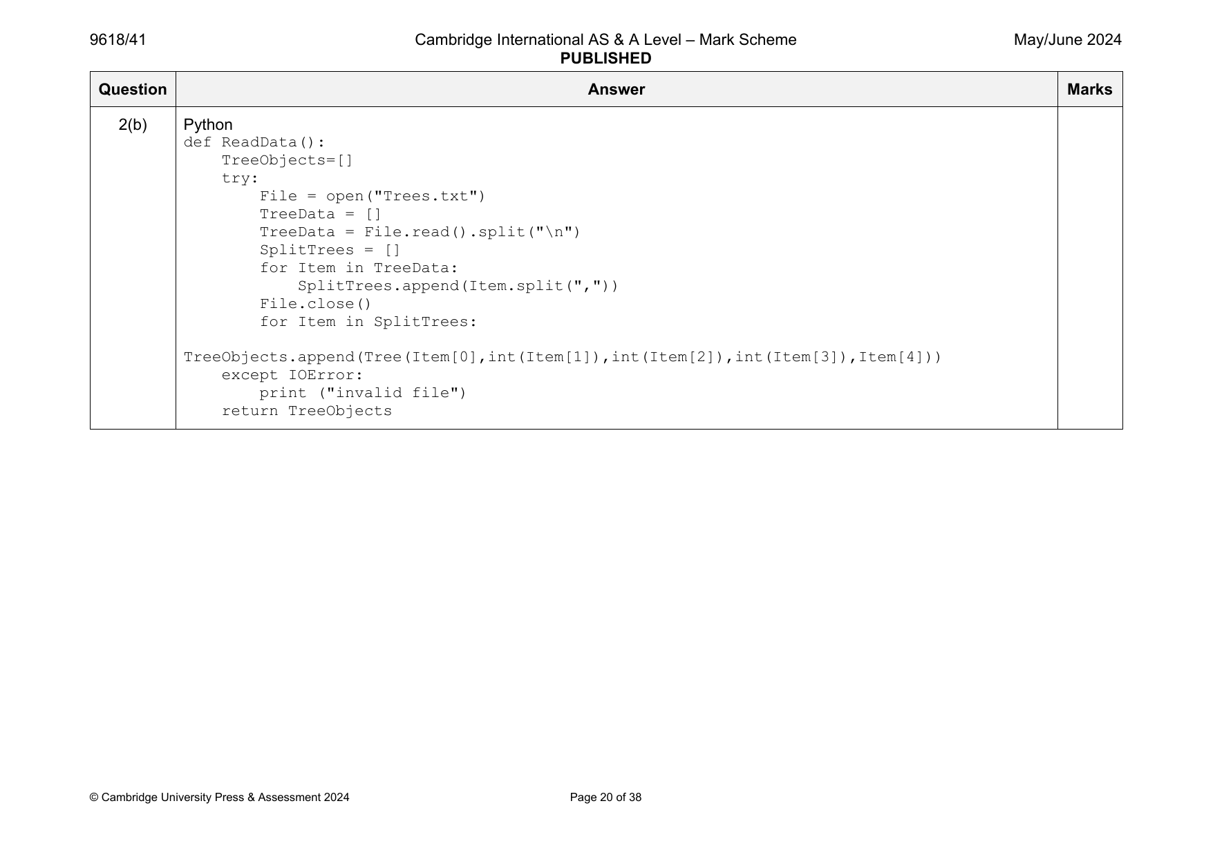 9618-2024-mj-41-q02 official mark scheme page
