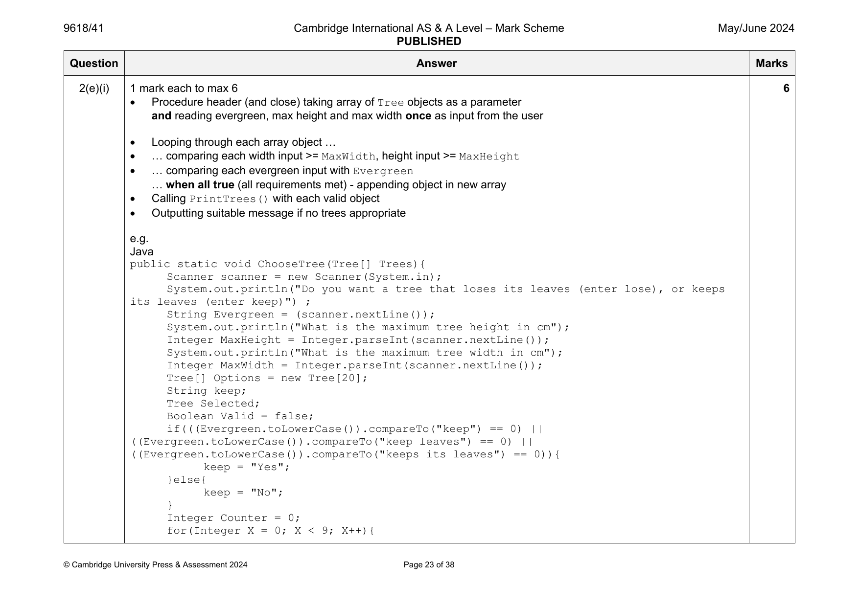 9618-2024-mj-41-q02 official mark scheme page