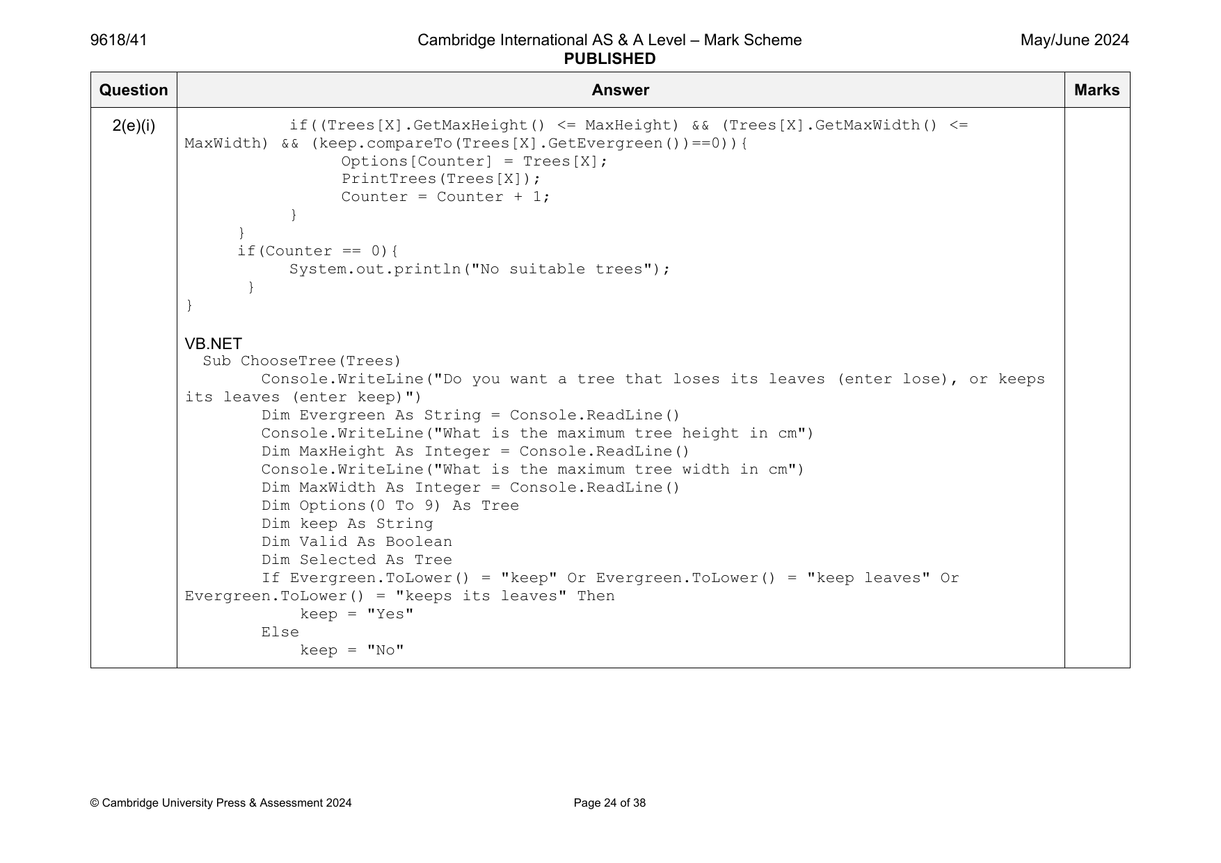 9618-2024-mj-41-q02 official mark scheme page