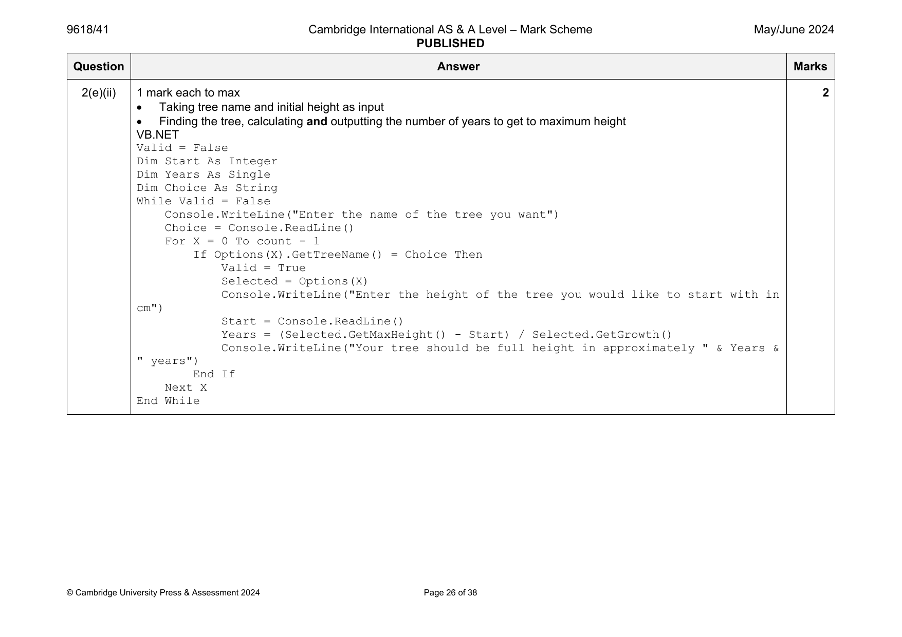 9618-2024-mj-41-q02 official mark scheme page
