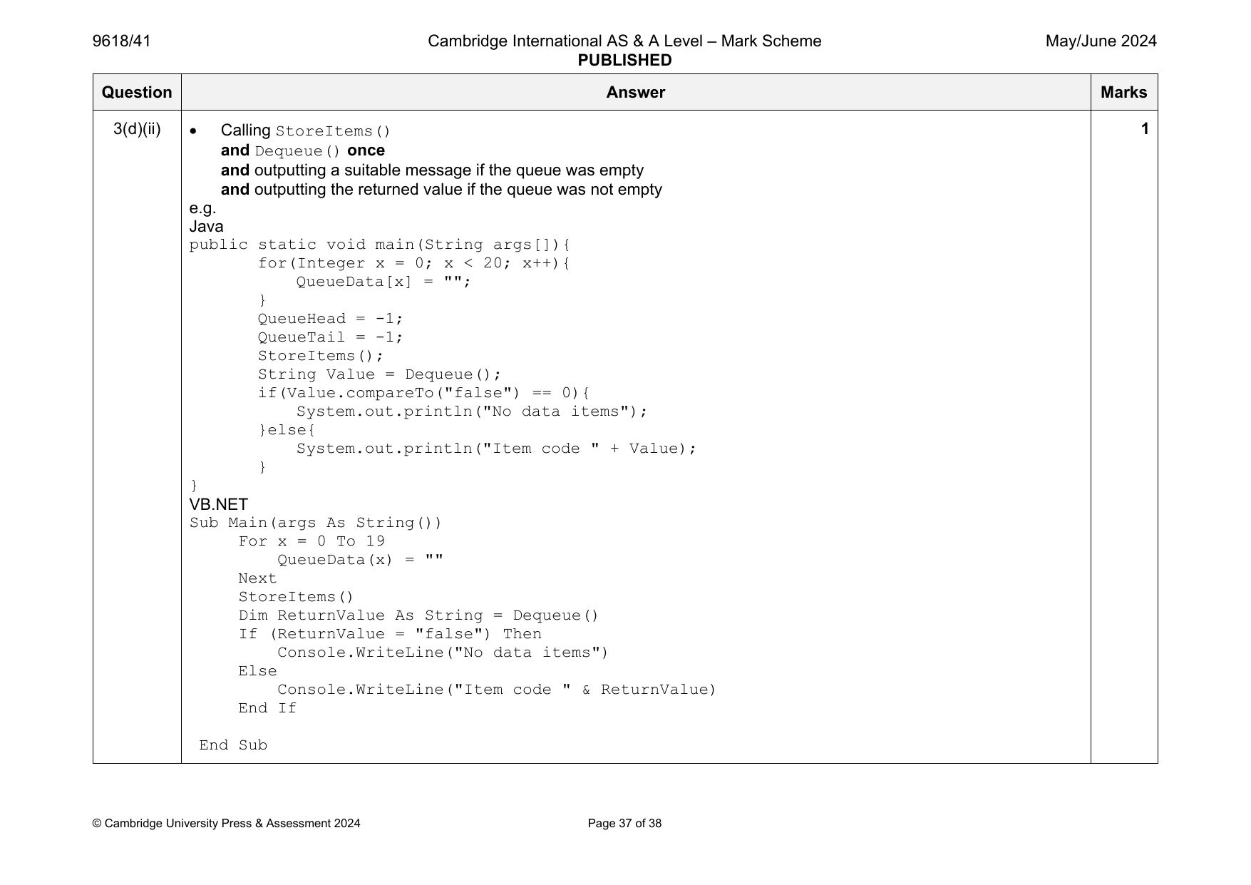 9618-2024-mj-41-q03 official mark scheme page