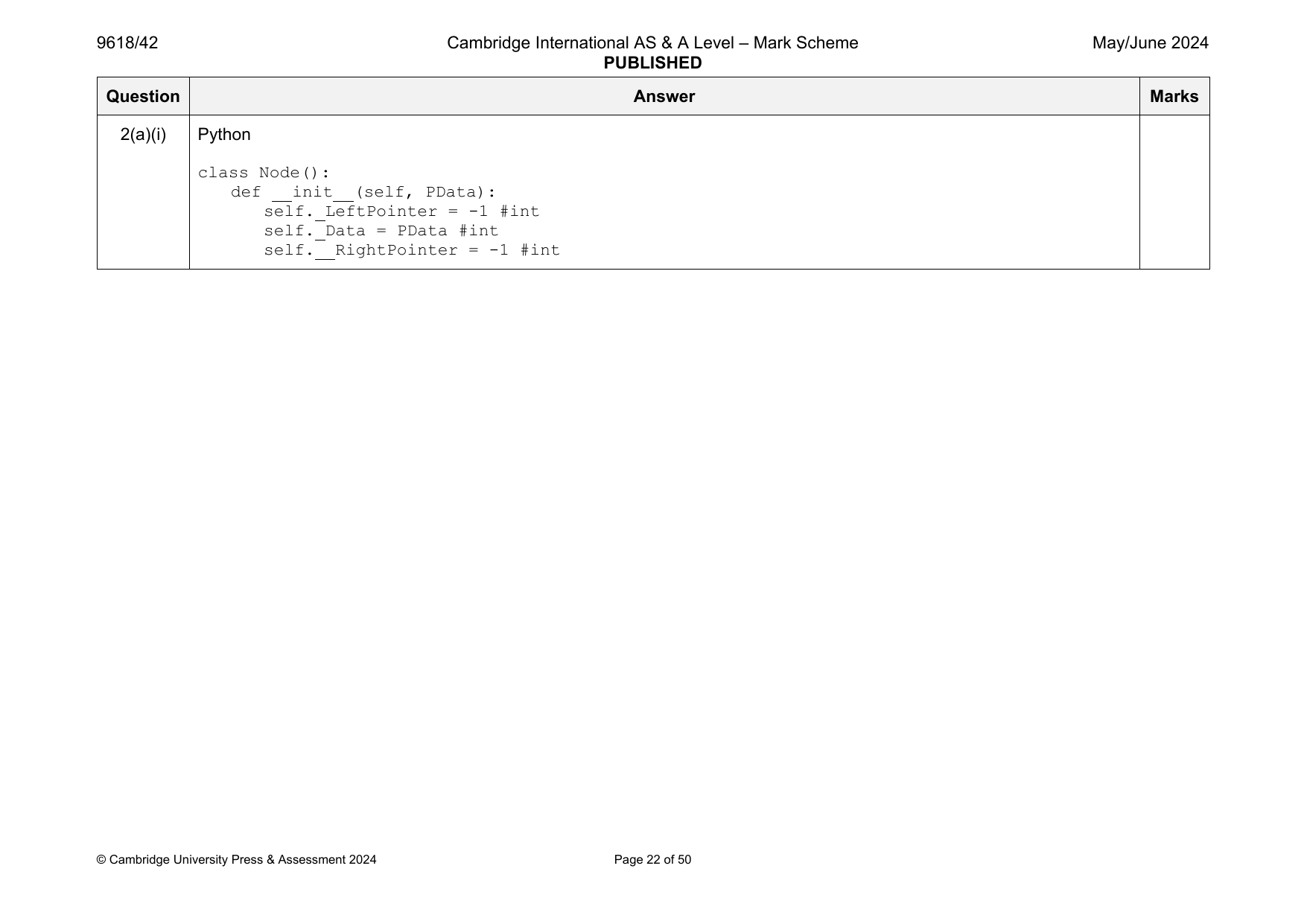 9618-2024-mj-42-q02 official mark scheme page
