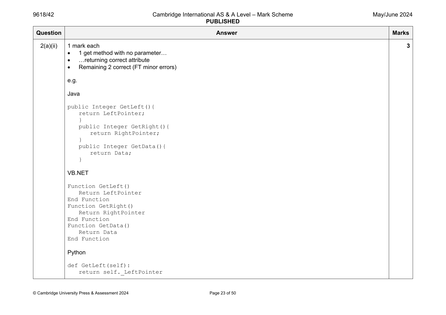 9618-2024-mj-42-q02 official mark scheme page