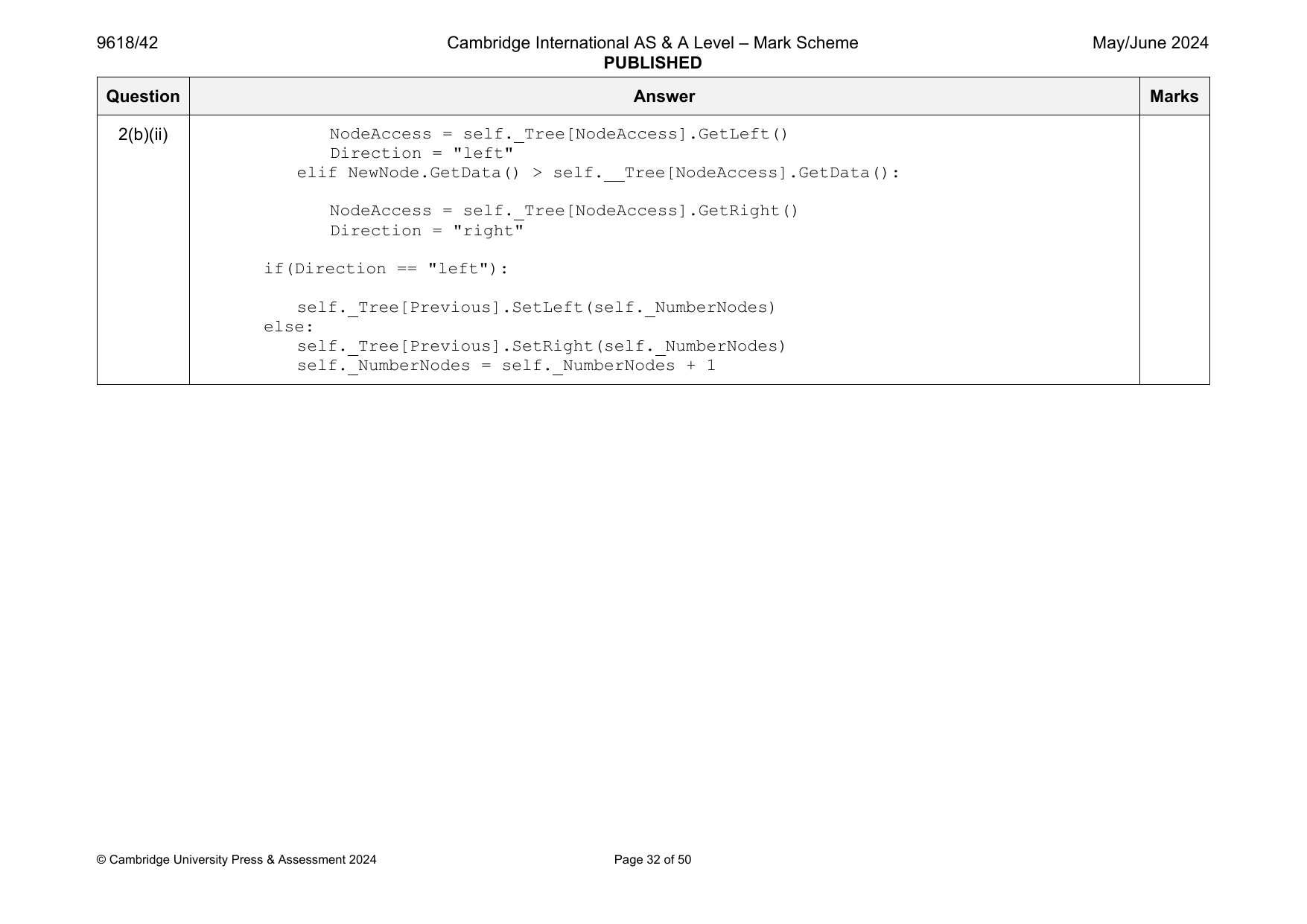 9618-2024-mj-42-q02 official mark scheme page