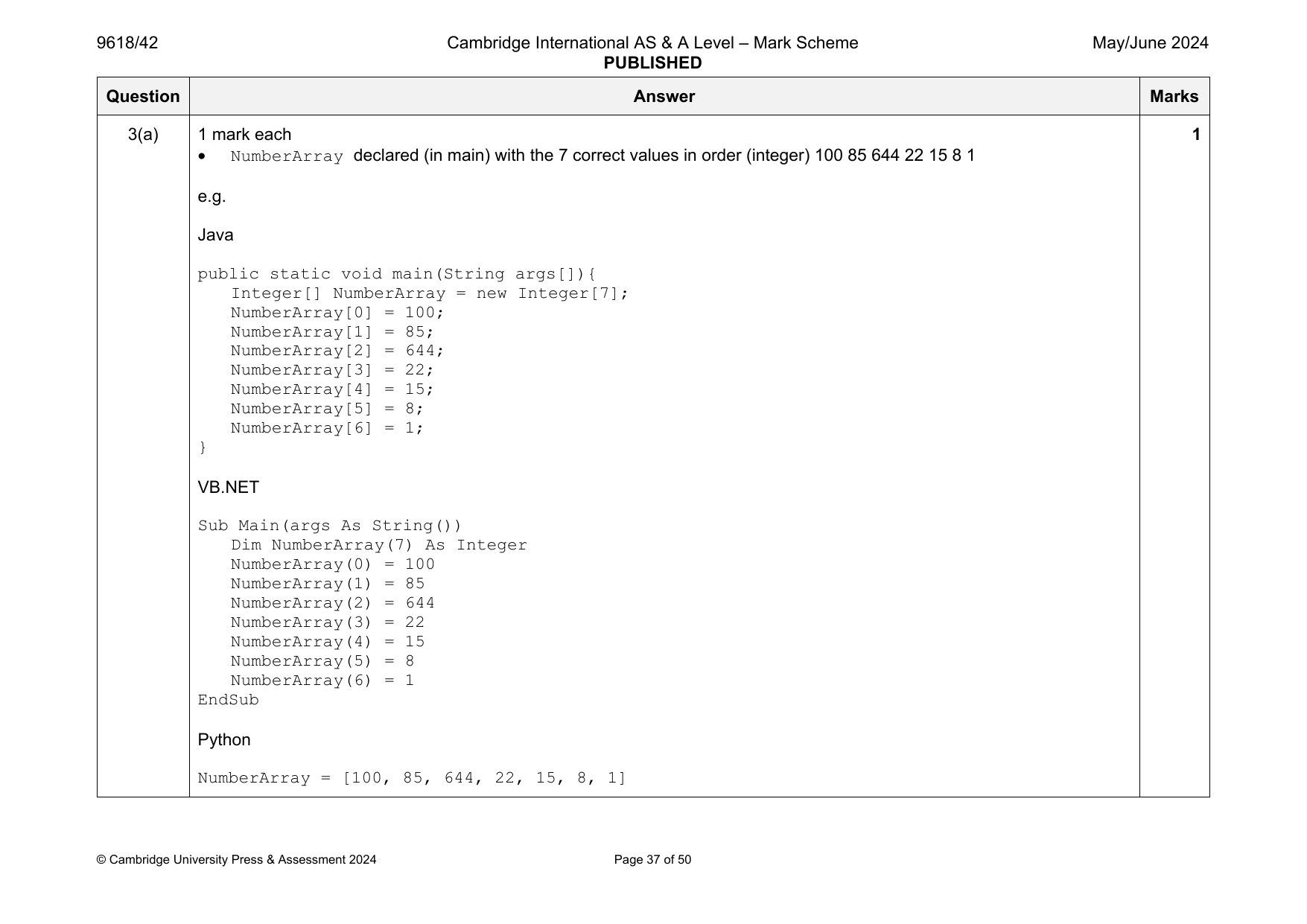 9618-2024-mj-42-q03 official mark scheme page