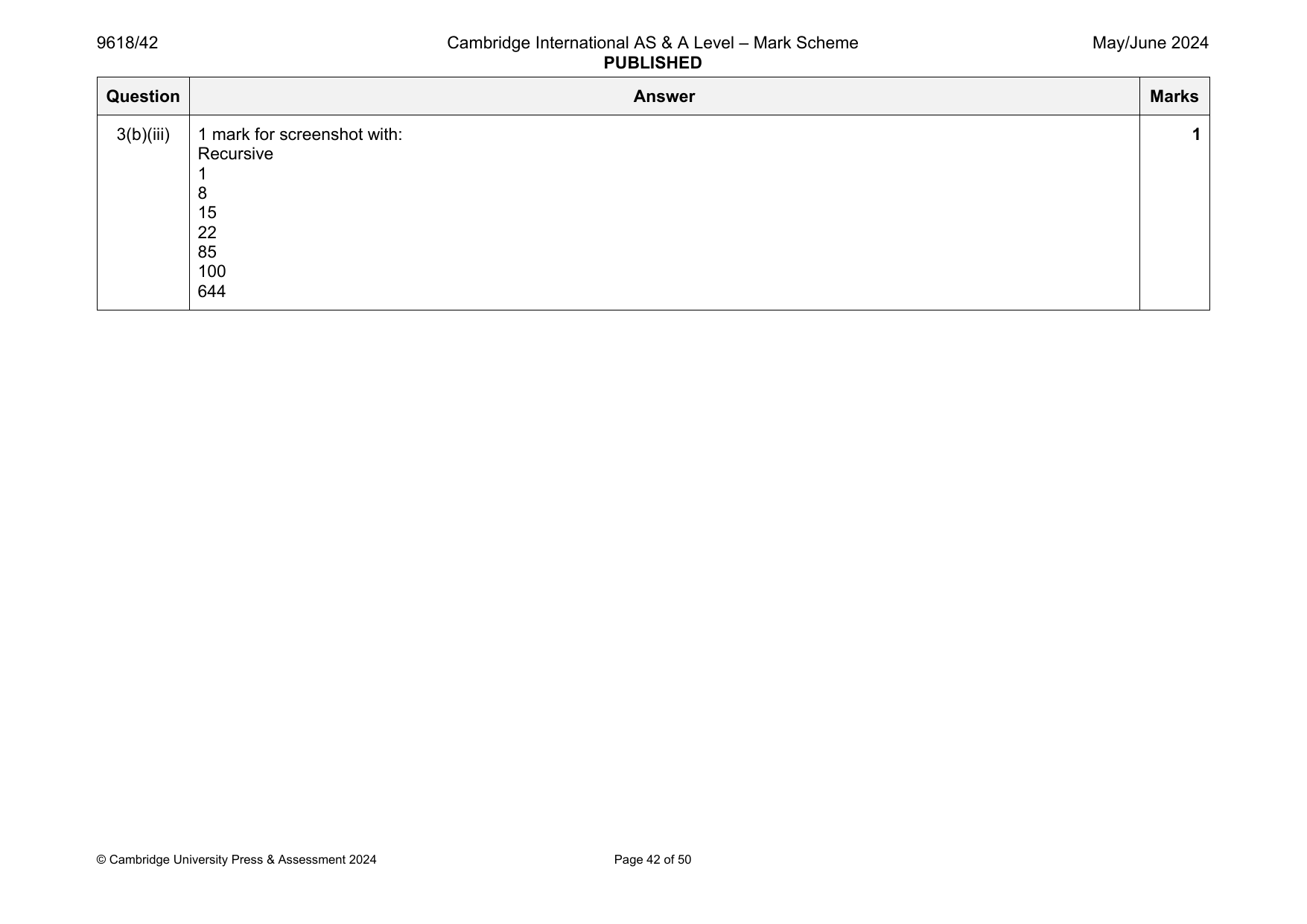 9618-2024-mj-42-q03 official mark scheme page