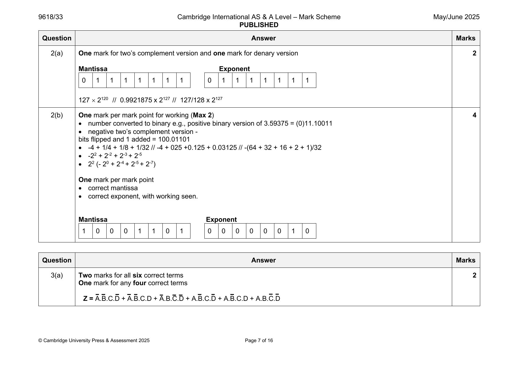 9618-2025-mj-33-q02 official mark scheme page