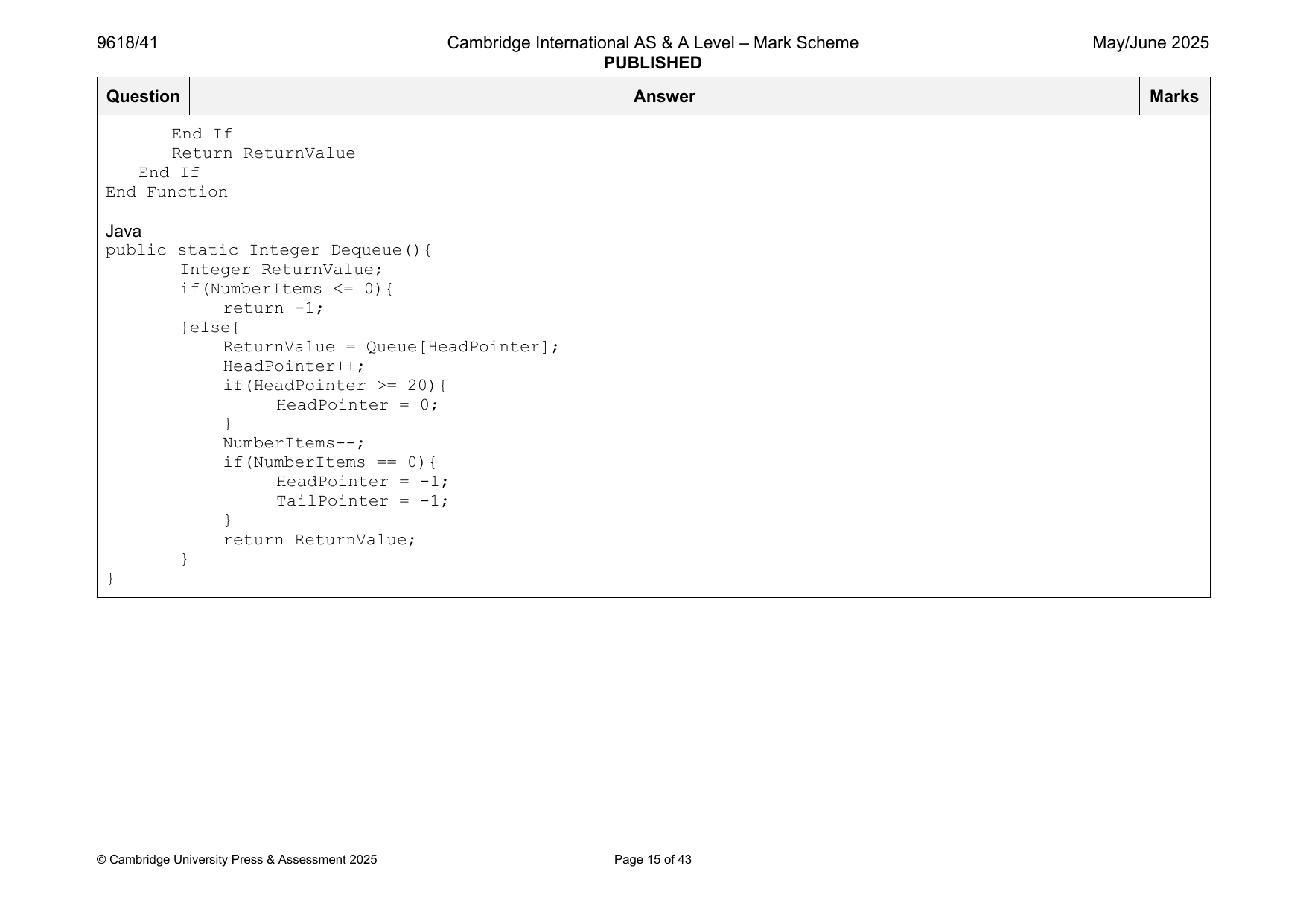 9618-2025-mj-41-q01 official mark scheme page