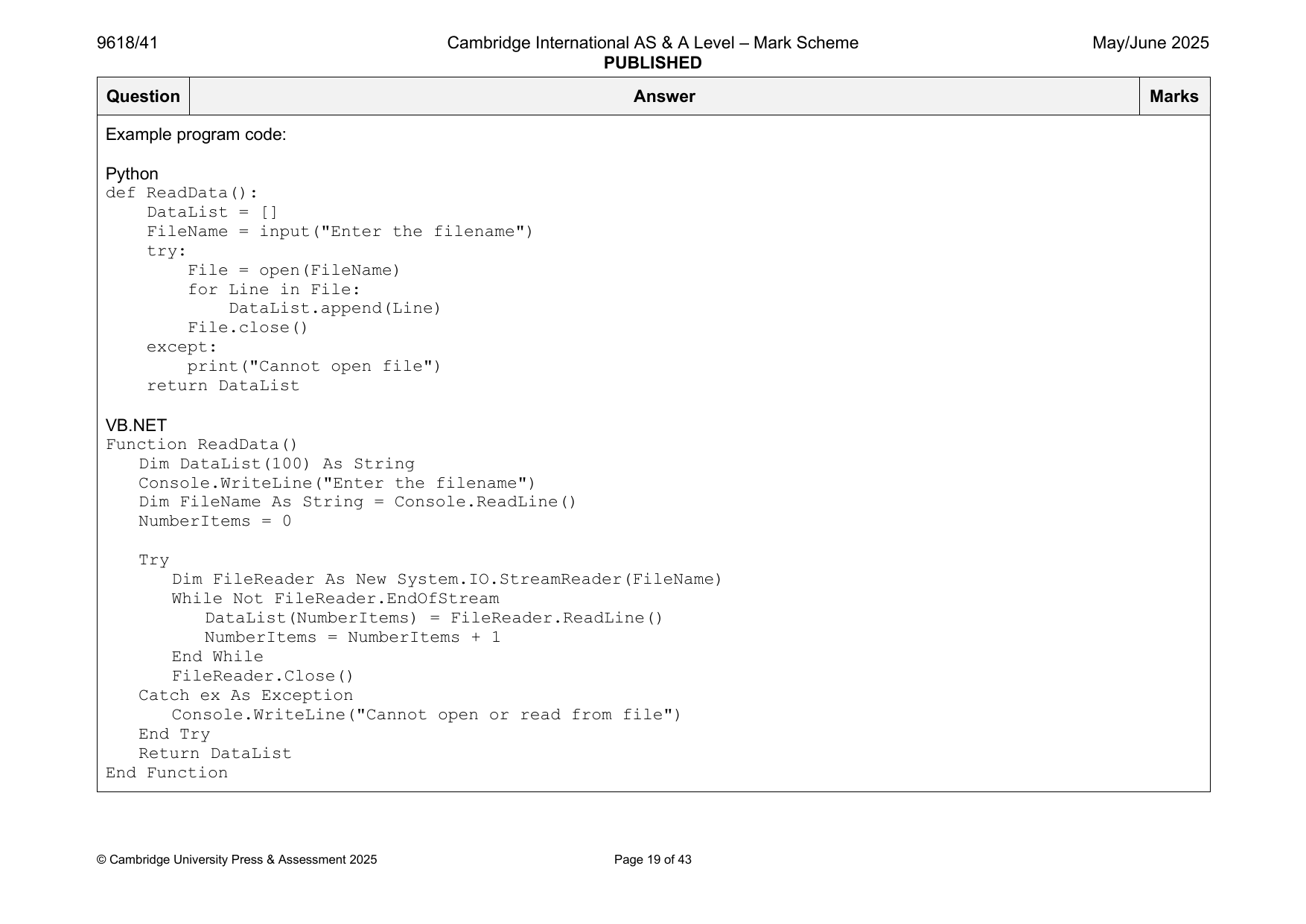 9618-2025-mj-41-q02 official mark scheme page