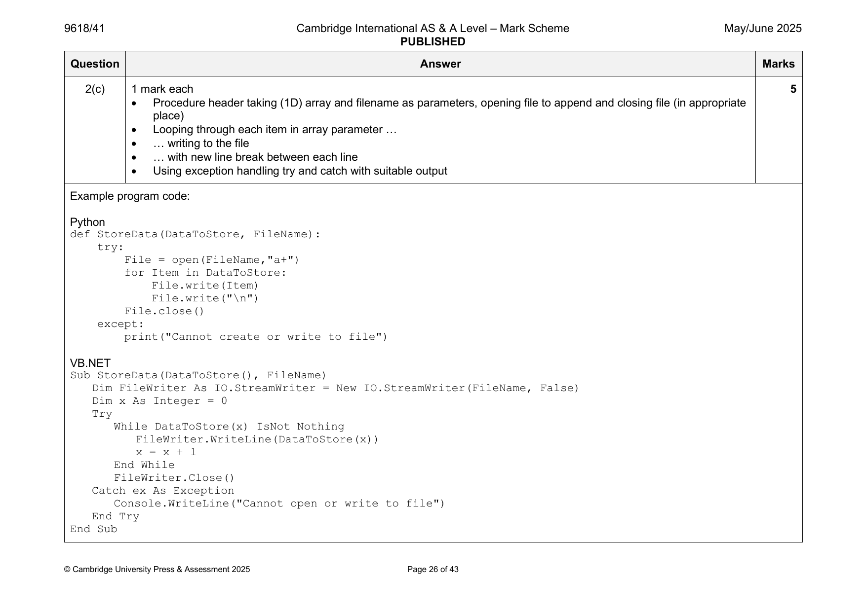 9618-2025-mj-41-q02 official mark scheme page