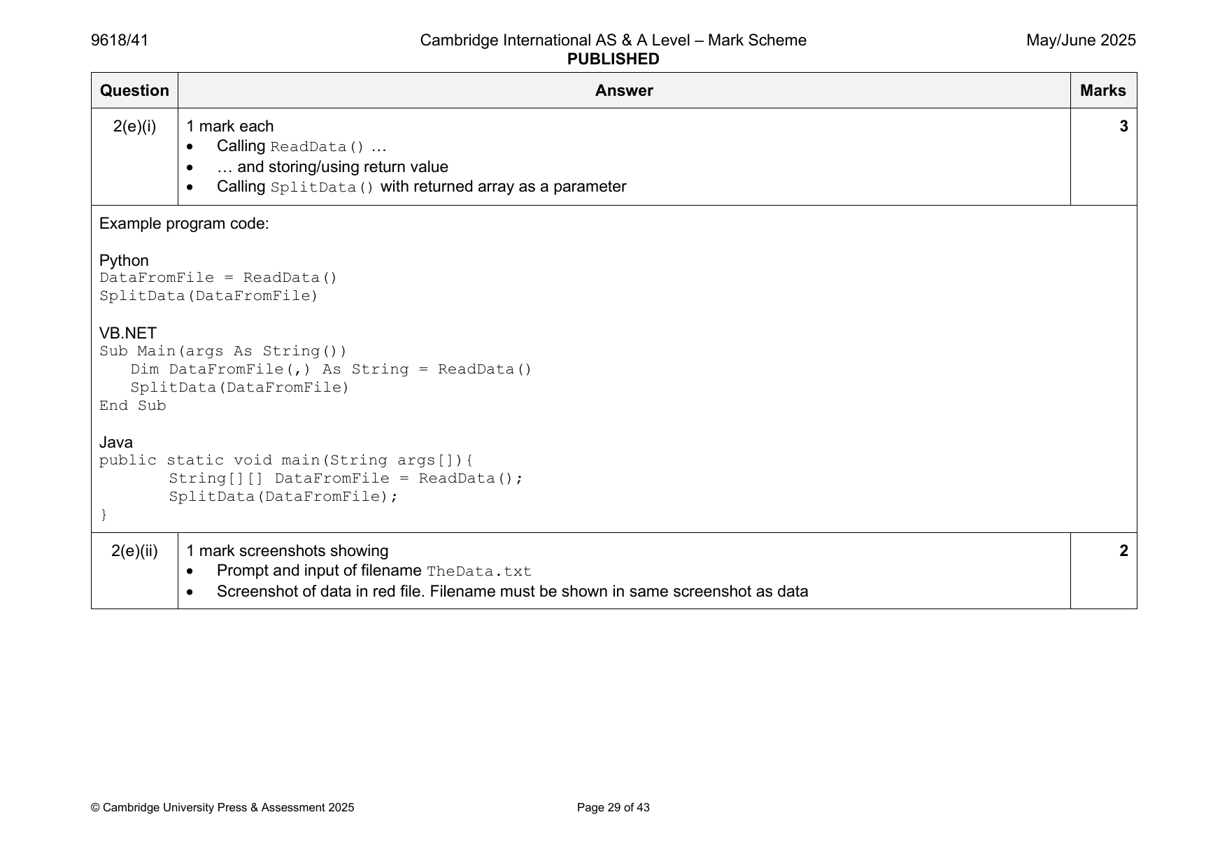 9618-2025-mj-41-q02 official mark scheme page